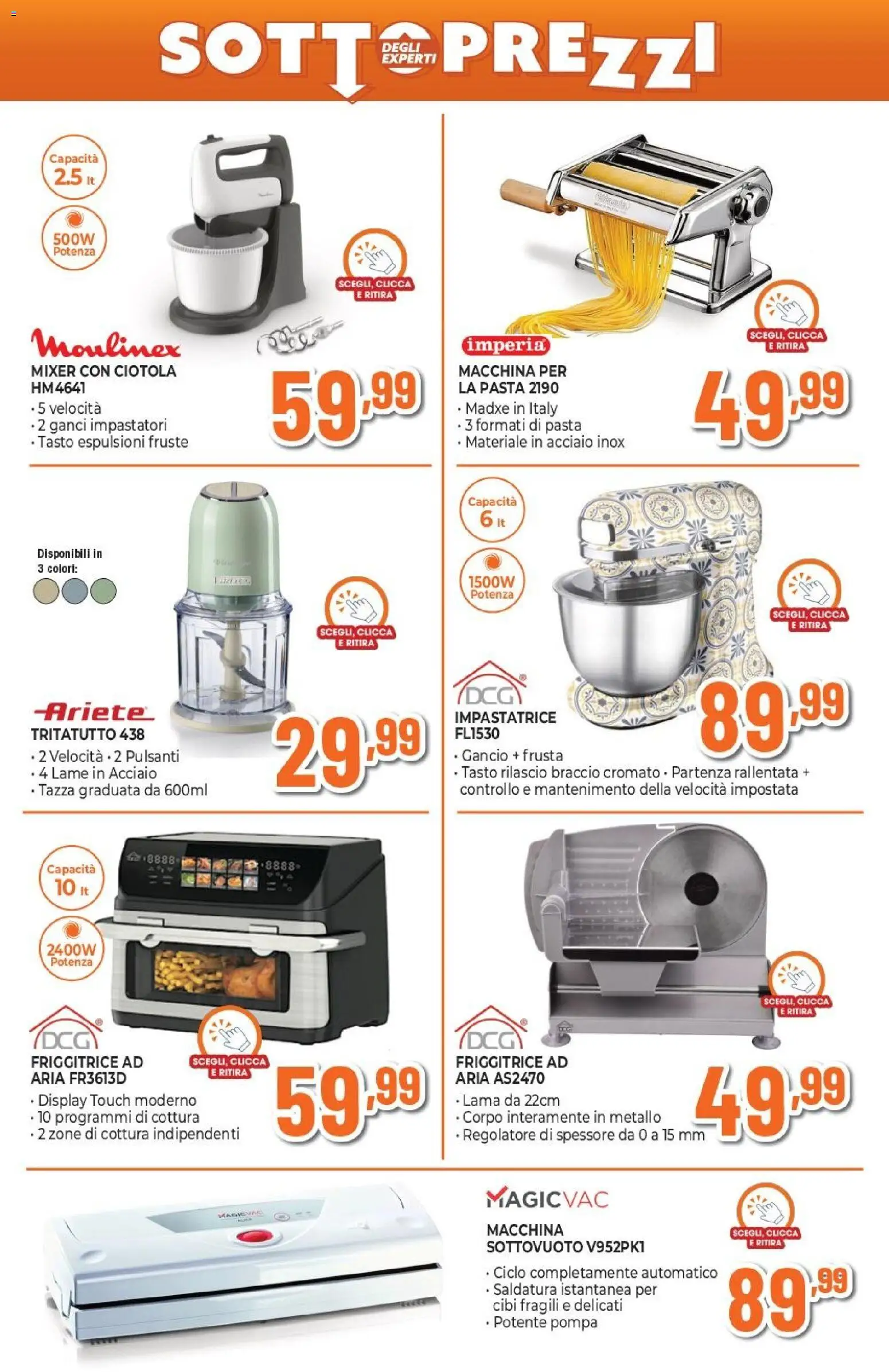 Volantino Expert del 26.02.2026 | Pagina: 14 | Prodotti: Friggitrice ad aria, Macchina sottovuoto, Pasta, Ciotola