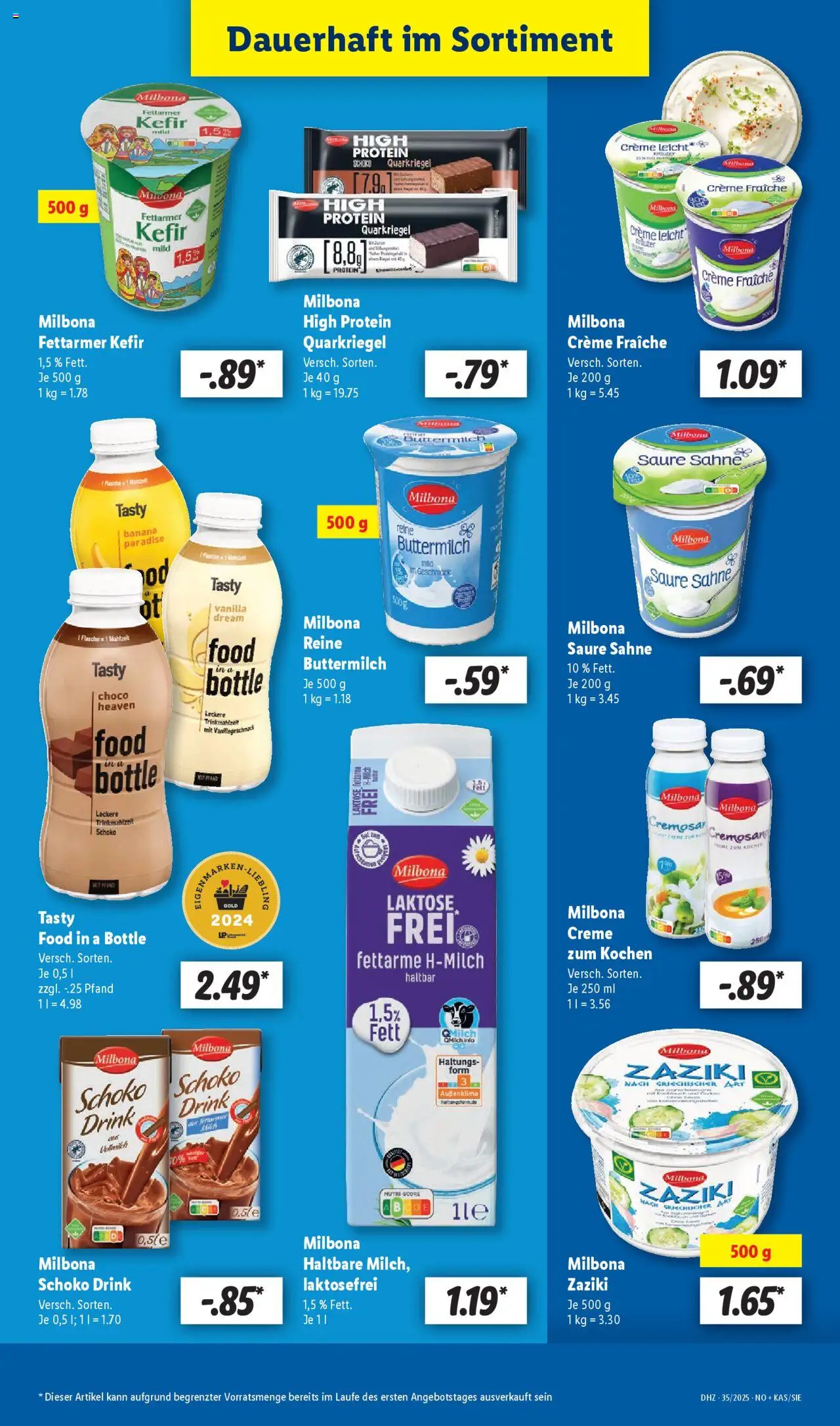 Lidl Prospekt Gladenbach - gültig ab dem 25.08.2025 | Seite: 25 | Produkte: Kefir, Buttermilch, Creme, Sahne
