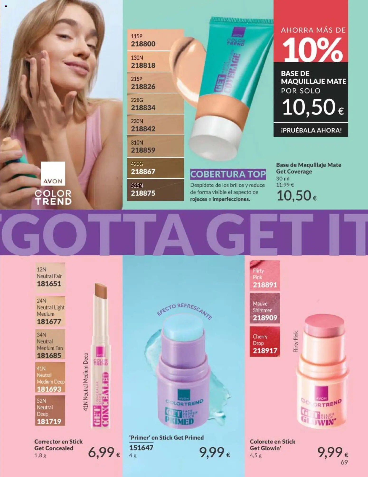 Catálogo AVON campaña 5 │ válido desde el 01.05.2026 | Página: 69 | Productos: Maquillaje, Corrector, Colorete, Base de maquillaje