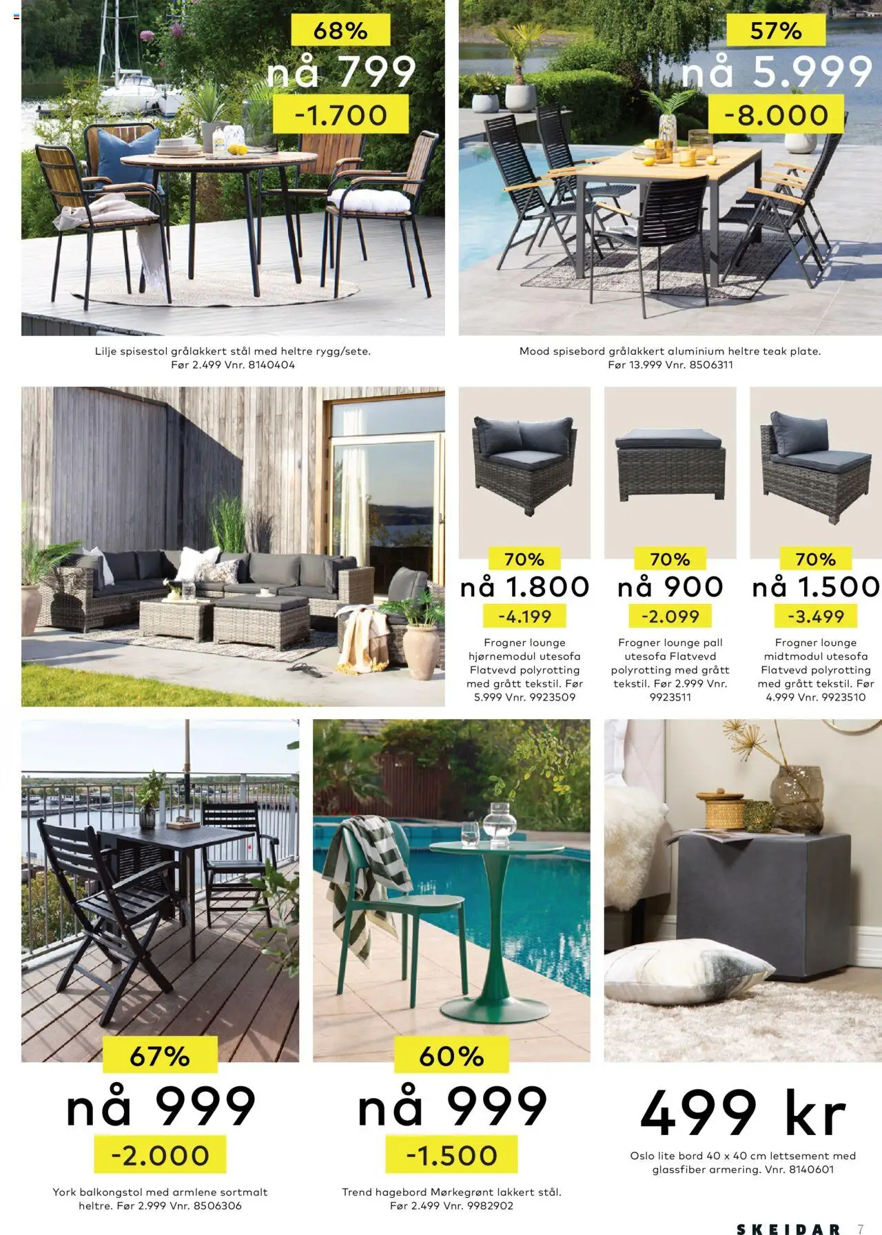  | Side: 7 | Produkter: Spisebord, Spisestol, Utesofa, Hagebord