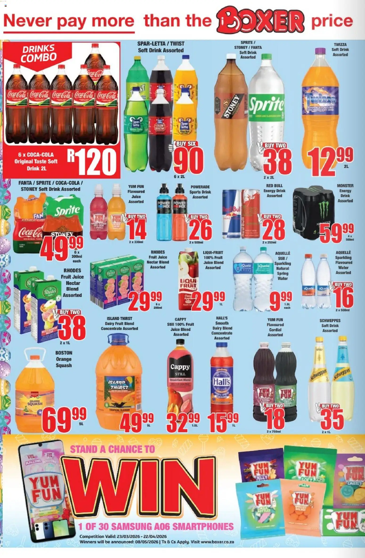 New Boxer catalogue – valid from 23.03.2026 | Page: 6 | Products: Juice, Stoney, Fruit, Dairy blend