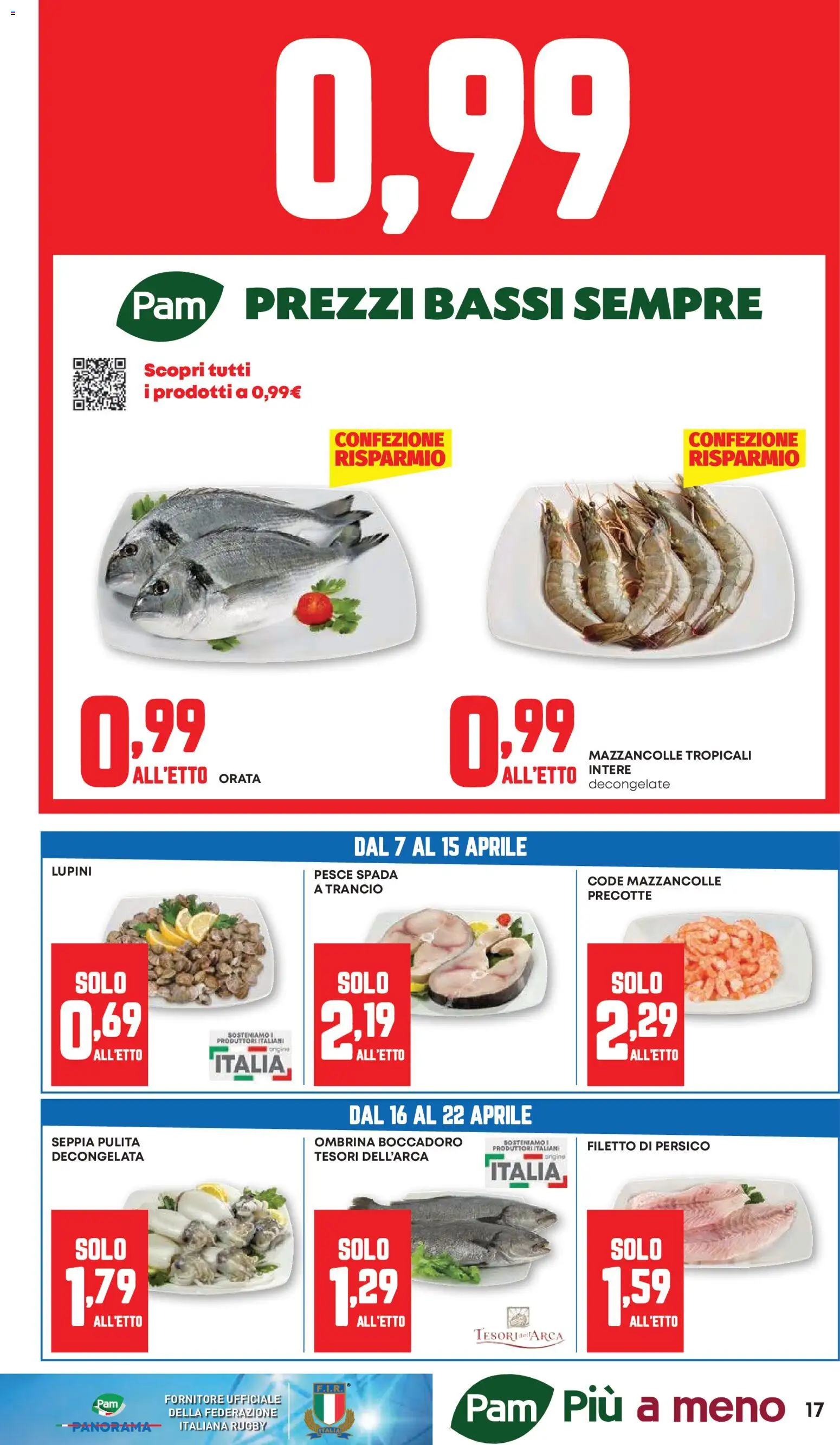 Volantino PAM del 07.04.2026 | Pagina: 17 | Prodotti: Lupini, Pesce, Orata, Pesce spada