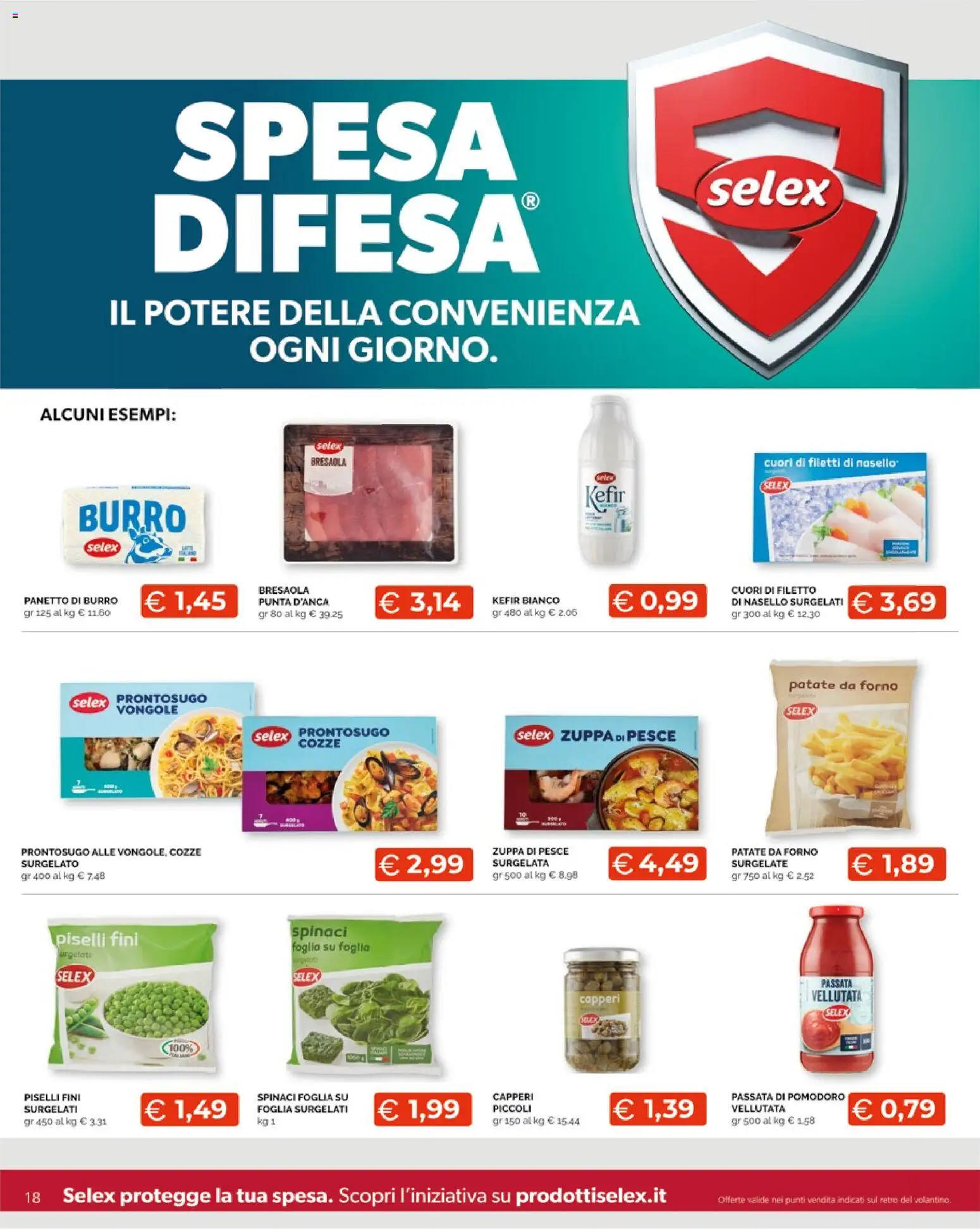 Volantino Mercatò del 22.01.2026 | Pagina: 18 | Prodotti: Pesce, Vongole, Piselli, Forno