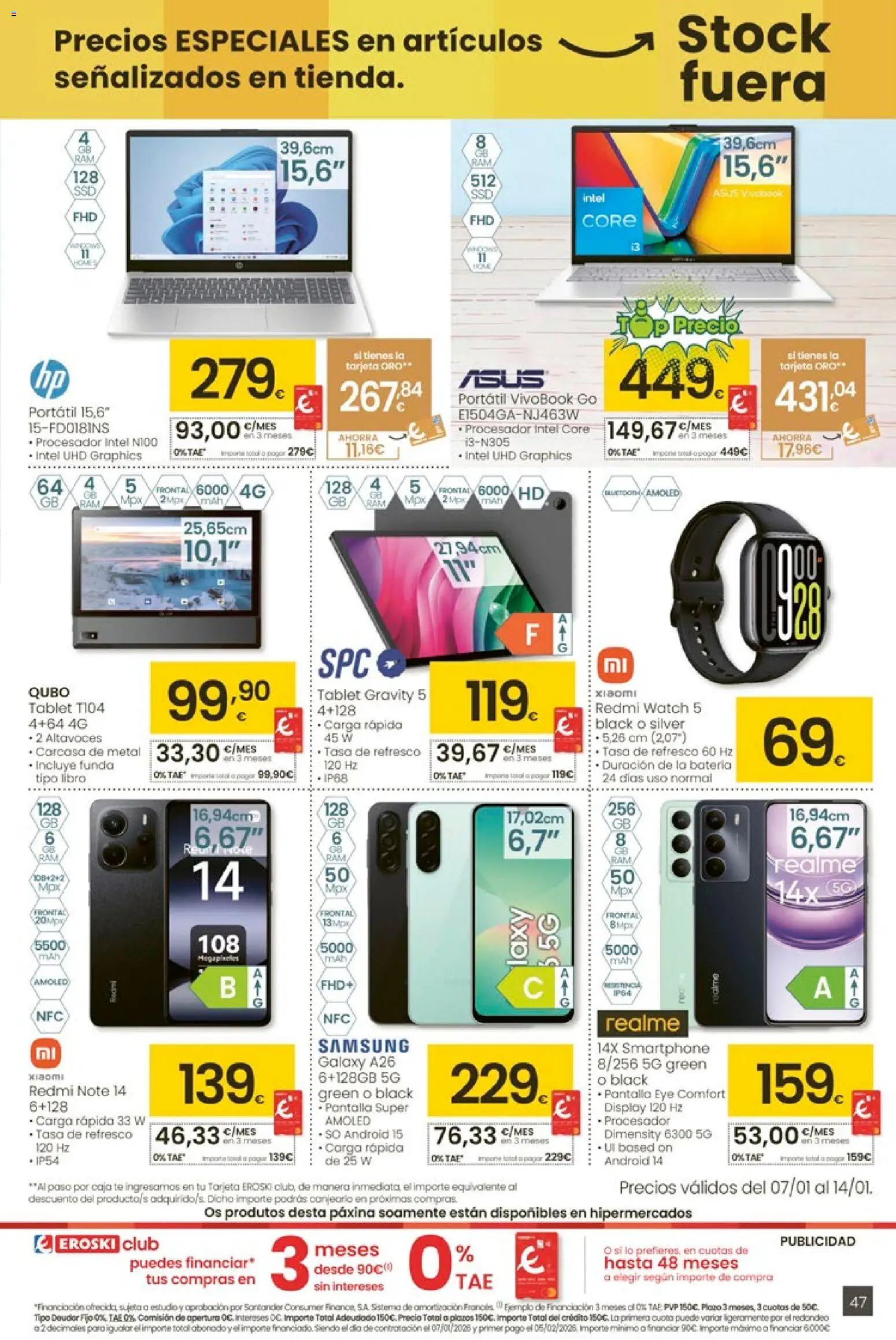 Eroski - Para un xaneiro máis lixeiro │ válido desde el 05.01.2026 | Página: 47 | Productos: Té, Altavoces, Tablet, Batería