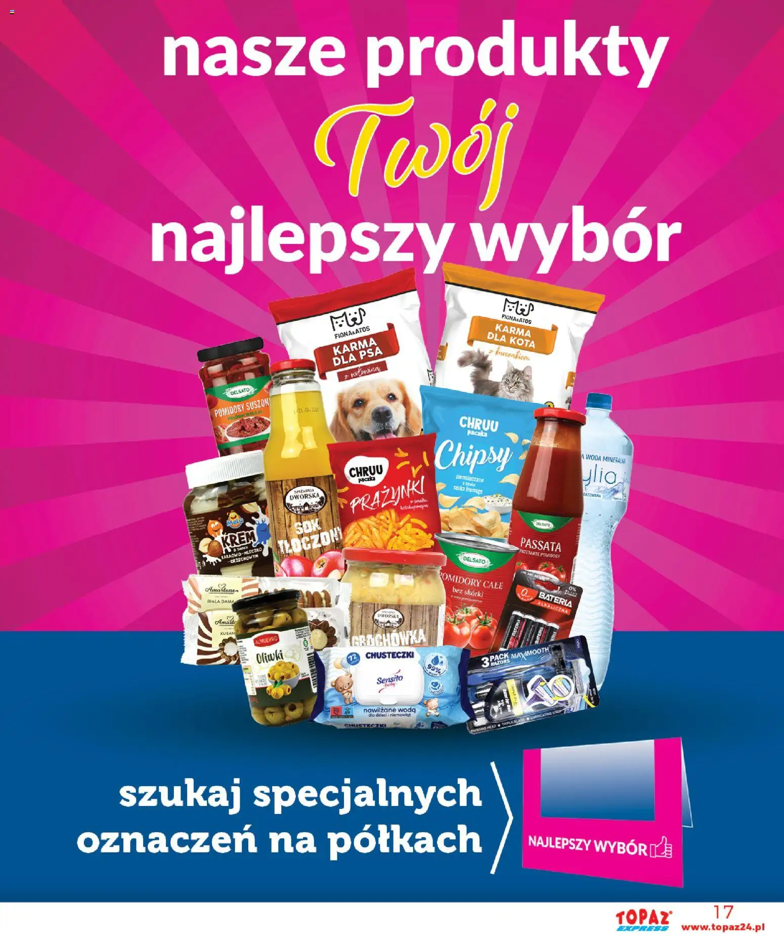 Topaz Gazetka - Express od 19.02.2026 | Strona: 17 | Produkty: Chipsy, Bateria, Pomidory, Woda