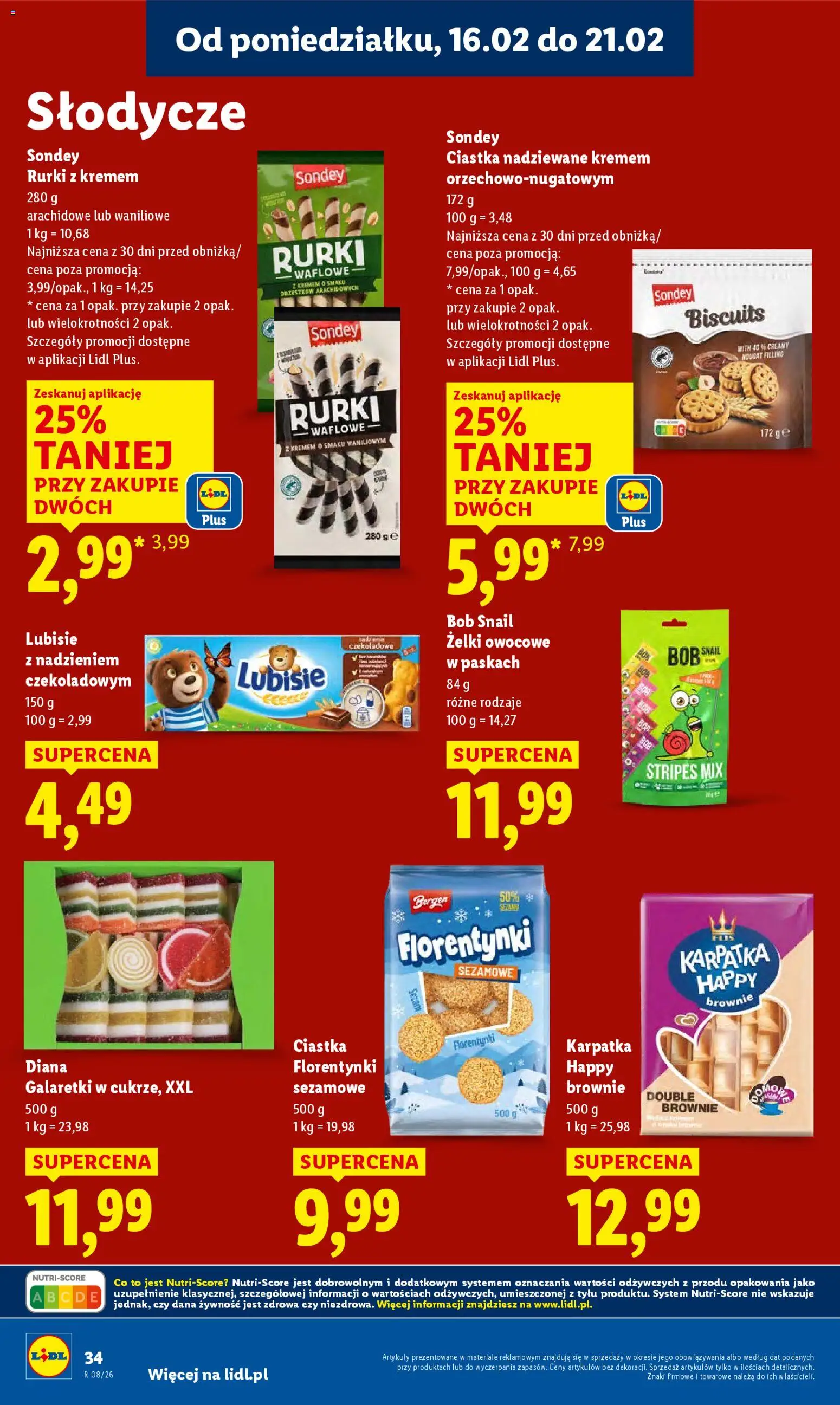Lidl Gazetka od 16.02.2026 | Strona: 34 | Produkty: Galaretki, Bób, Żelki, Ciastka