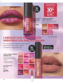 Vista previa TINTE LABIAL LÍQUIDO POWER STAY, Tinte labial líquido Power Stay, hasta 10 horas de color mate, satinado difuminado y ligero. válido desde el 01.01.2026 | Página: 18 | Productos: Tinte