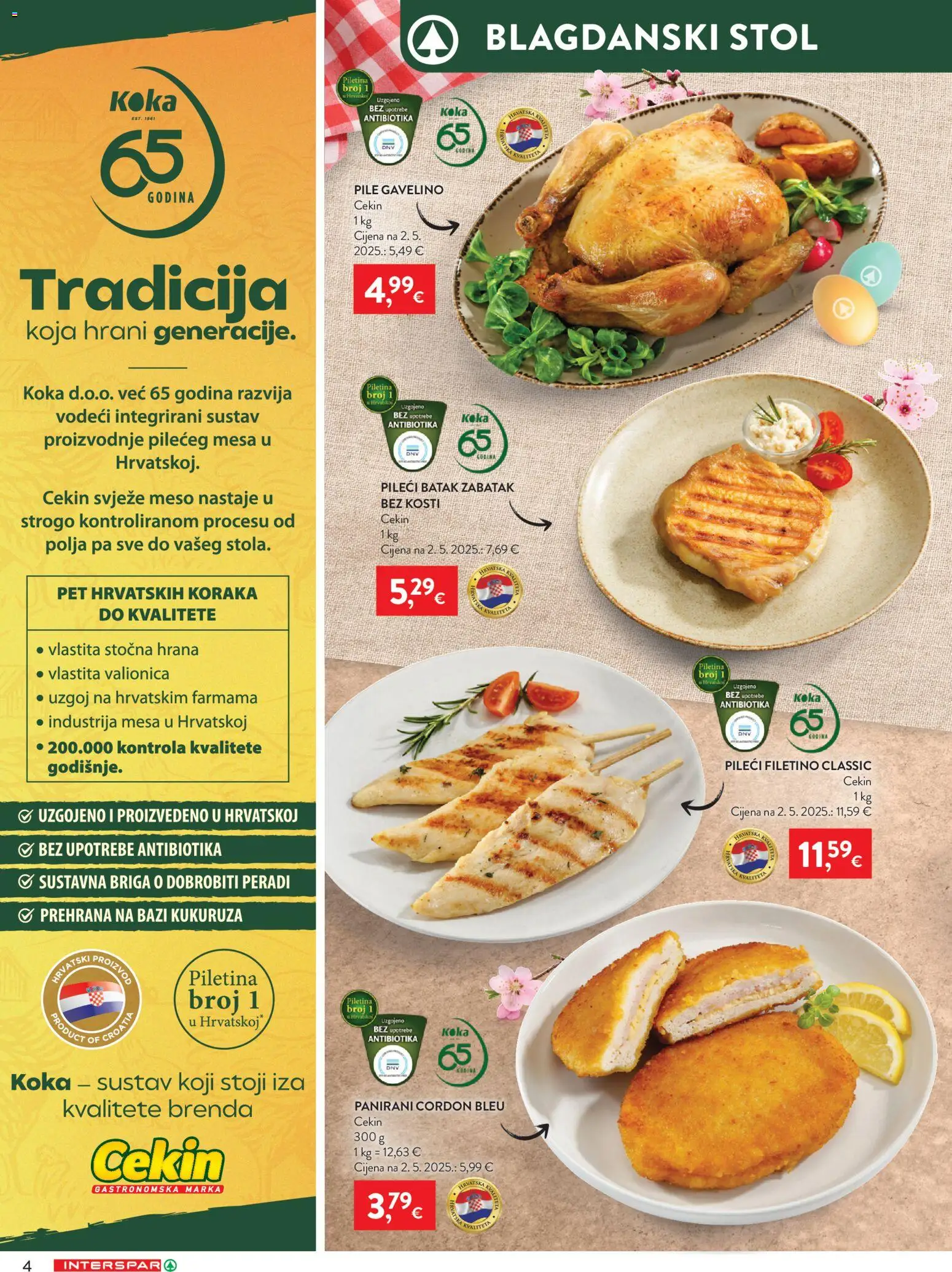 Interspar katalog | vrijedi od 25.03.2026 | Stranica: 4 | Proizvodi: Stol, Meso, Piletina