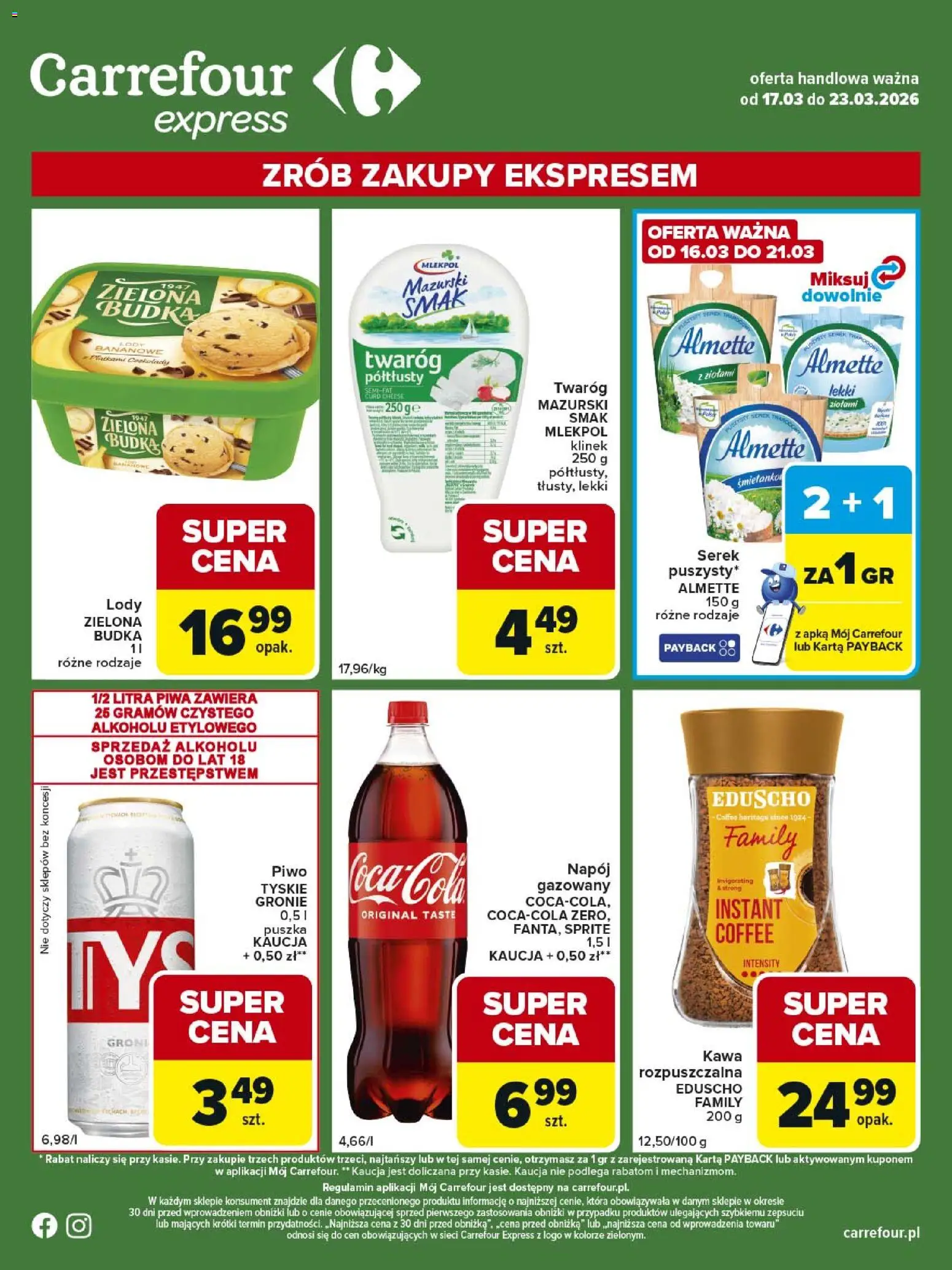 Carrefour gazetka - Express od 17.03.2026 | Strona: 2 | Produkty: Karta, Sprite, Tyskie, Kawa