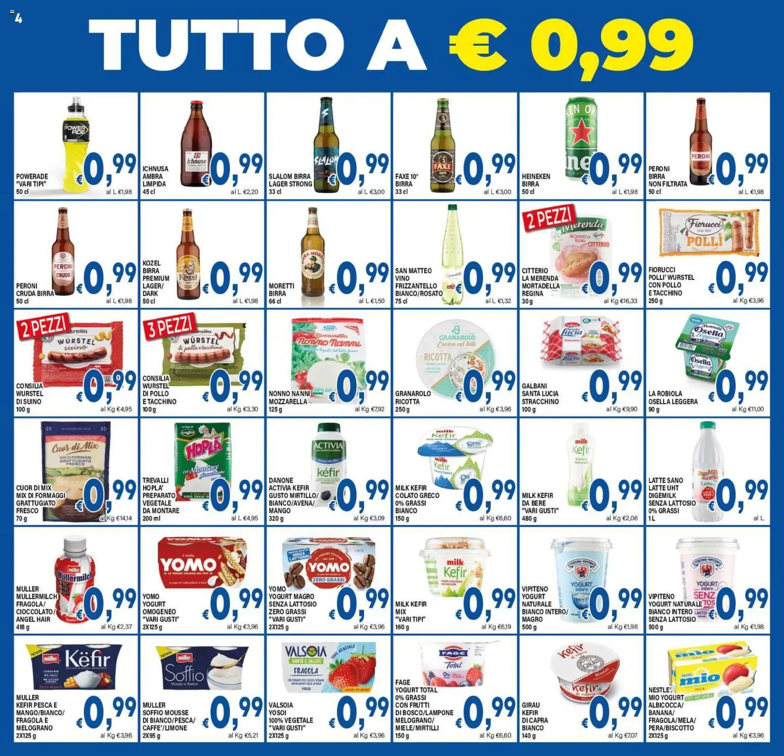 Volantino DEM del 16.01.2026 | Pagina: 4 | Prodotti: Yogurt senza lattosio, Vino, Ricotta, Heineken