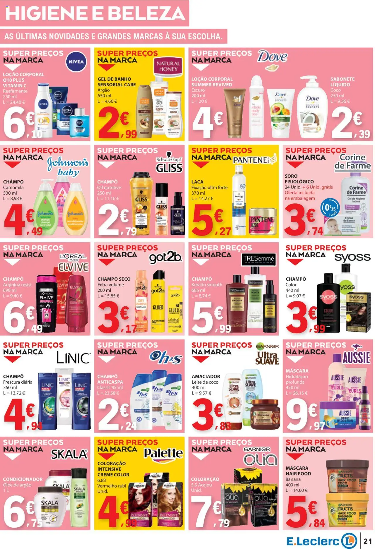 E.Leclerc folheto │ válido de 14.08.2025 | Página: 21 | Produtos: Banana, Sabonete, Banho, Creme