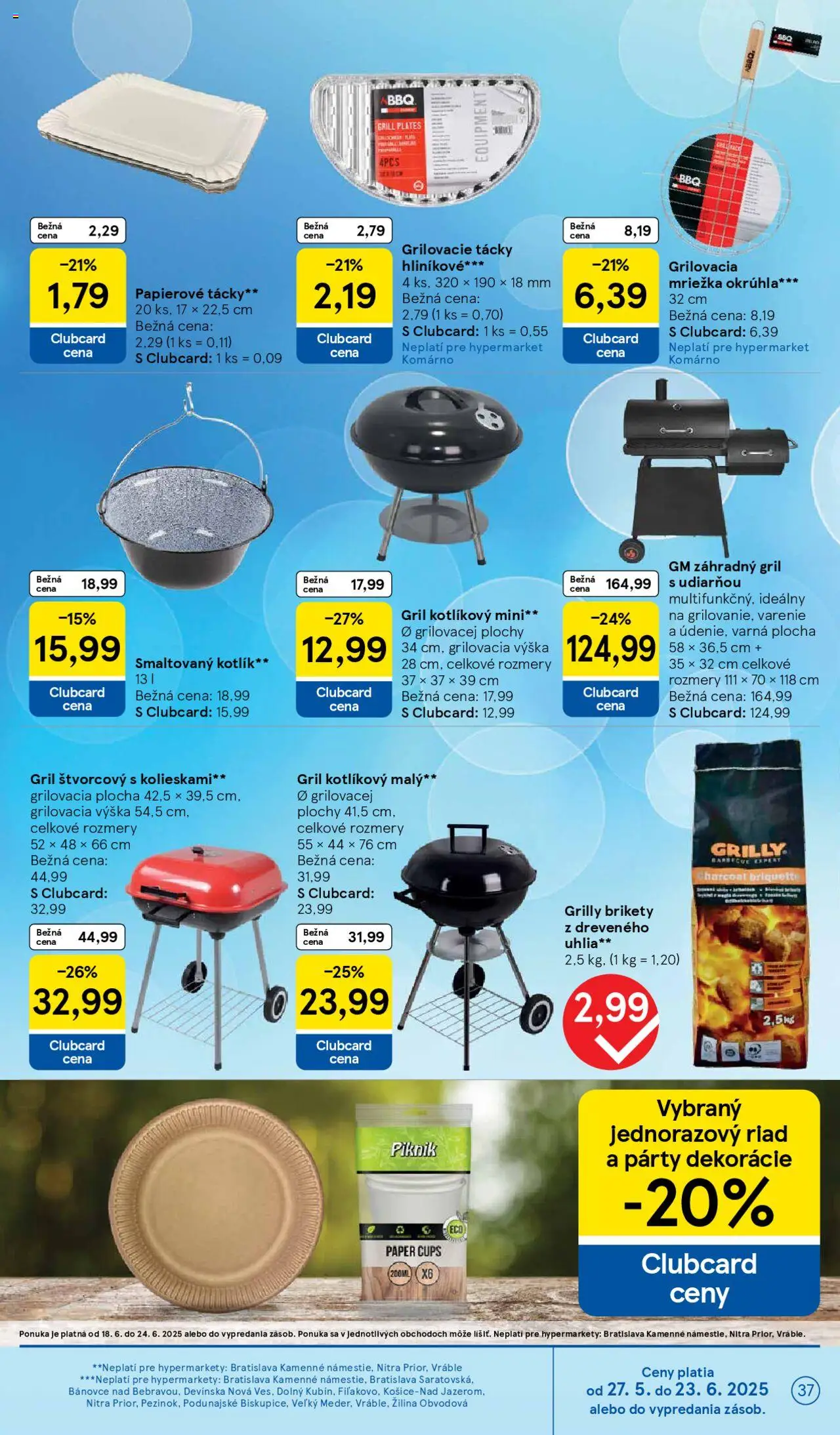 Tesco Hypermarket - leták │ platný od 18.06.2025 | Strana: 37 | Produkty: Gril, Brikety