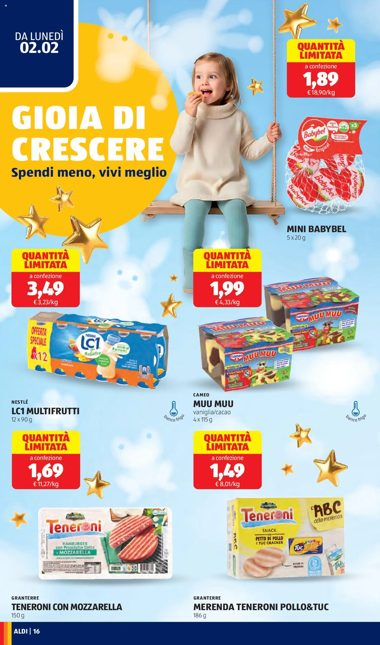 Volantino Aldi del 02.02.2026 | Pagina: 16 | Prodotti: Petto di Pollo, Prosciutto Cotto, Pollo, Hamburger