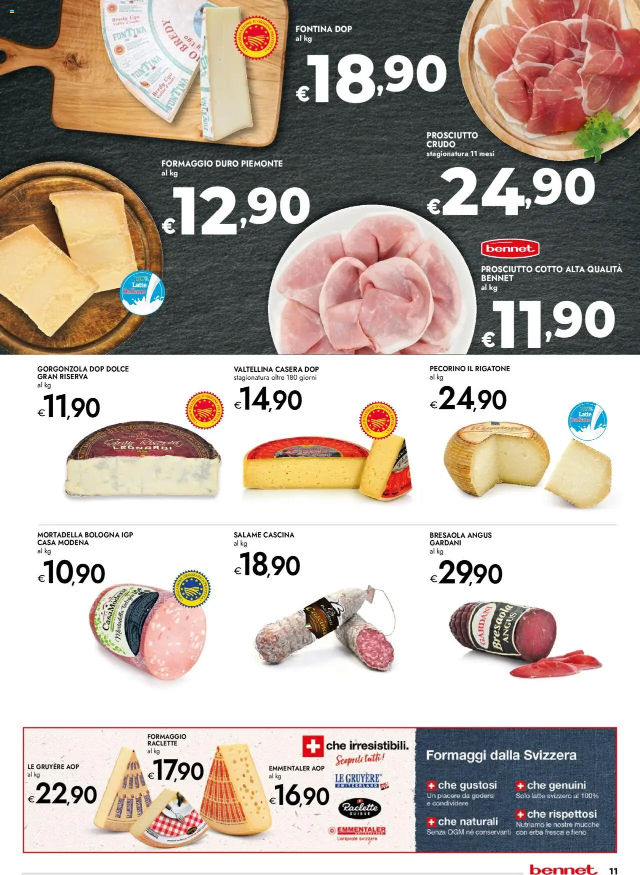 Volantino bennet del 25.09.2025 | Pagina: 11 | Prodotti: Prosciutto Cotto, Salame, Bresaola, Pecorino