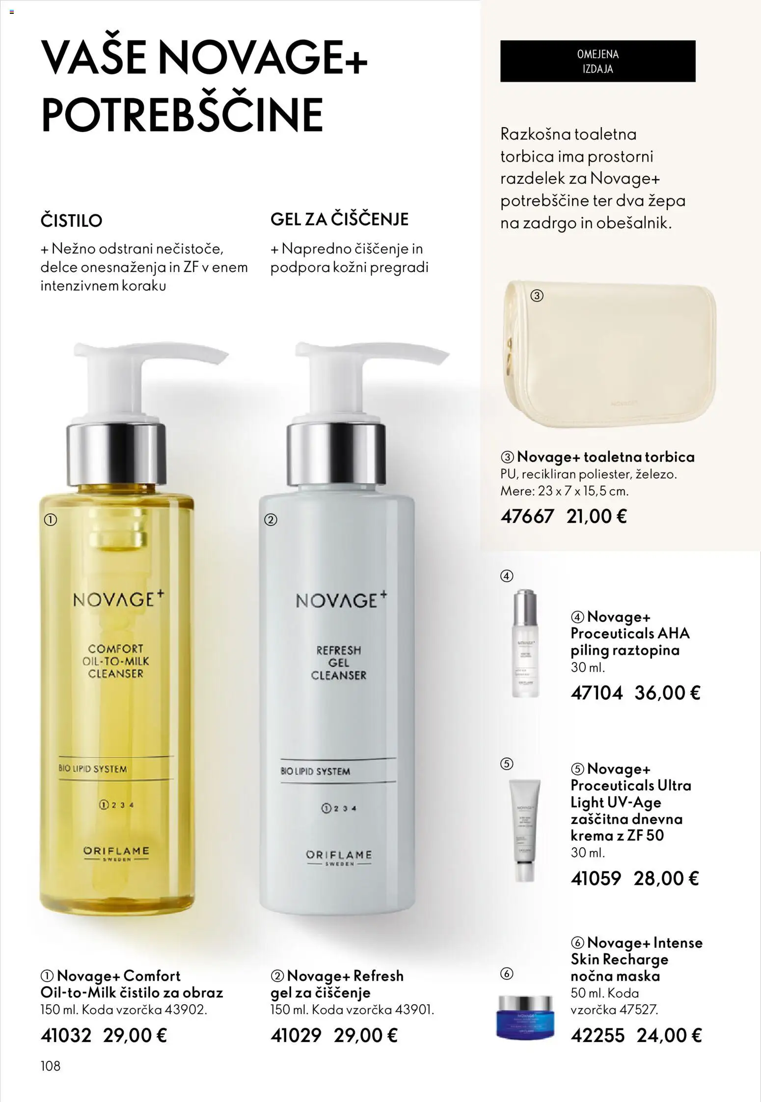 Novi Oriflame katalog ponudbe – veljaven od 19.11.2025 | Stran: 108 | Izdelki: Toaletna torbica, Krema, Maska, Torbica