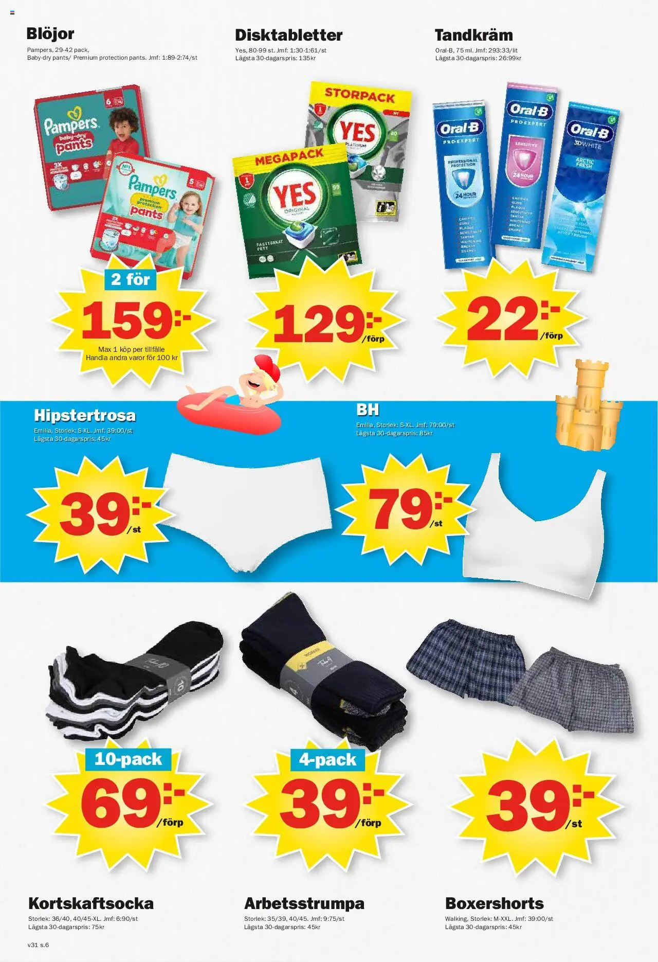 Pekås reklamblad aktuell från 28.07.2025 | Sida: 6 | Produkter: Tandkräm, Blöjor