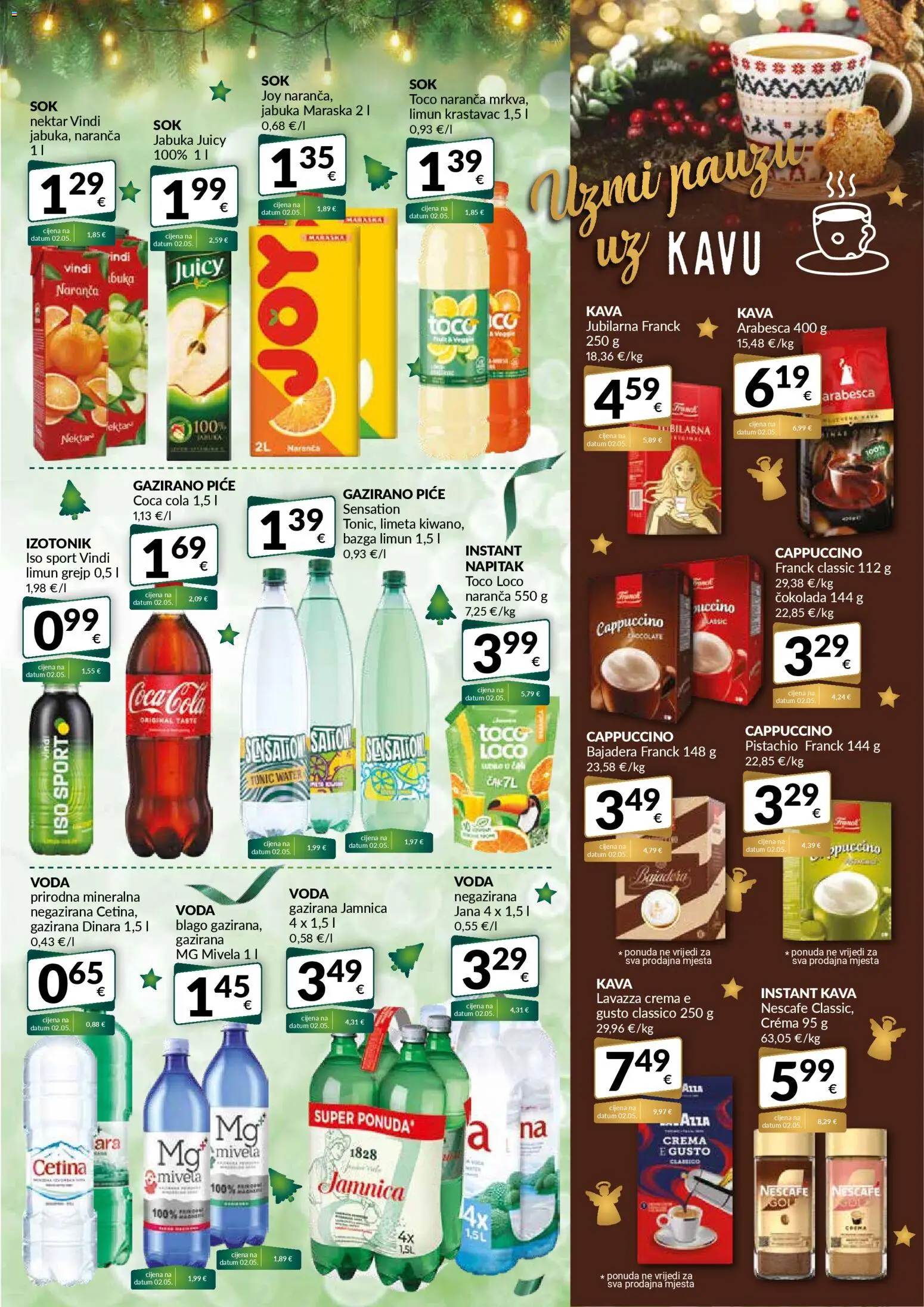 Bakmaz katalog | vrijedi od 18.12.2025 | Stranica: 7 | Proizvodi: Mineralna voda, Limun, Cappuccino, Jabuka