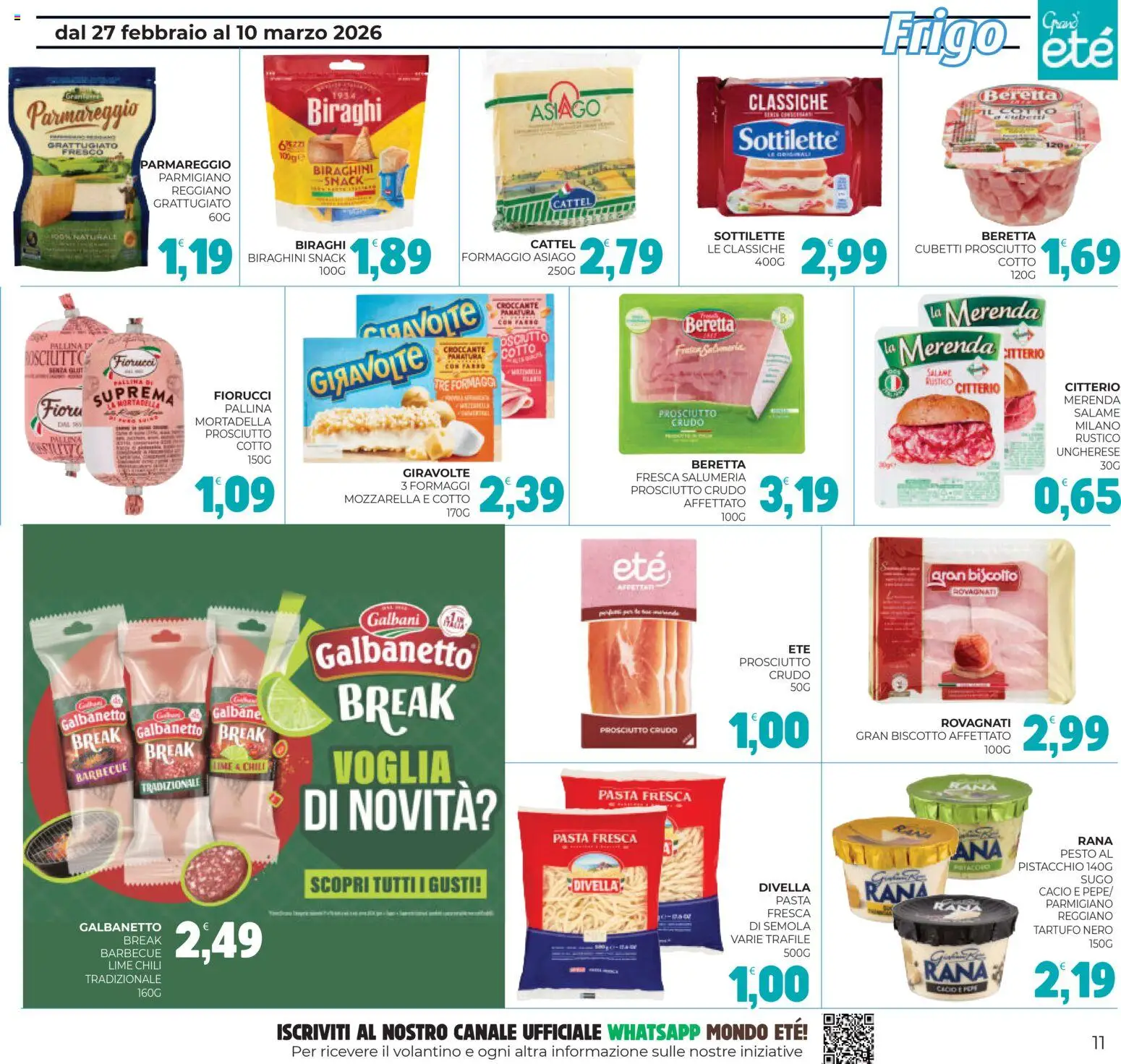 Volantino Eté del 27.02.2026 | Pagina: 11 | Prodotti: Salame, Barbecue, Prosciutto, Parmigiano