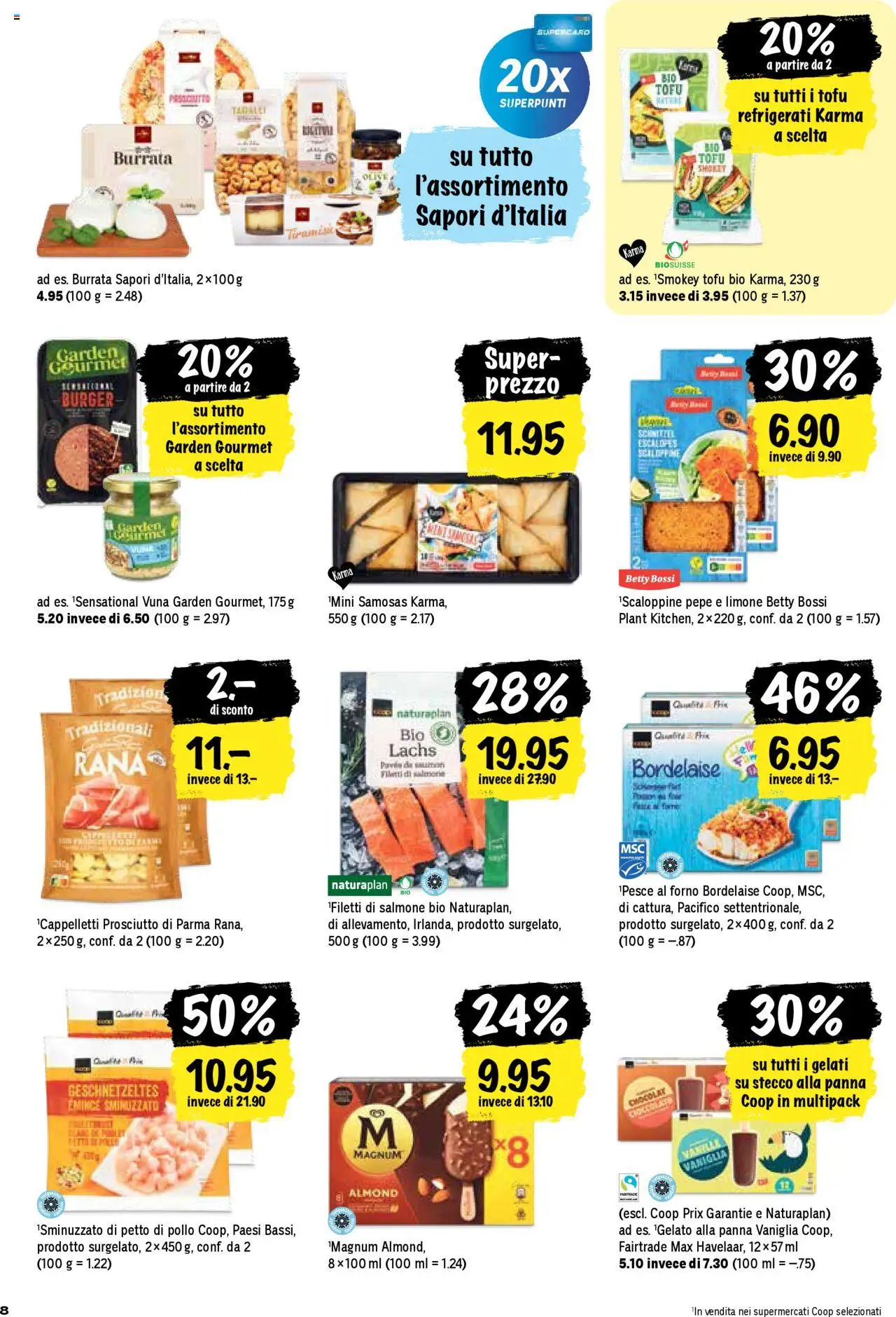 Coop - Una settimana di azioni – gültig ab 25.09.2025 | Seite: 8 | Produkte: En Kommode, Burger, Fennikel, Lachs