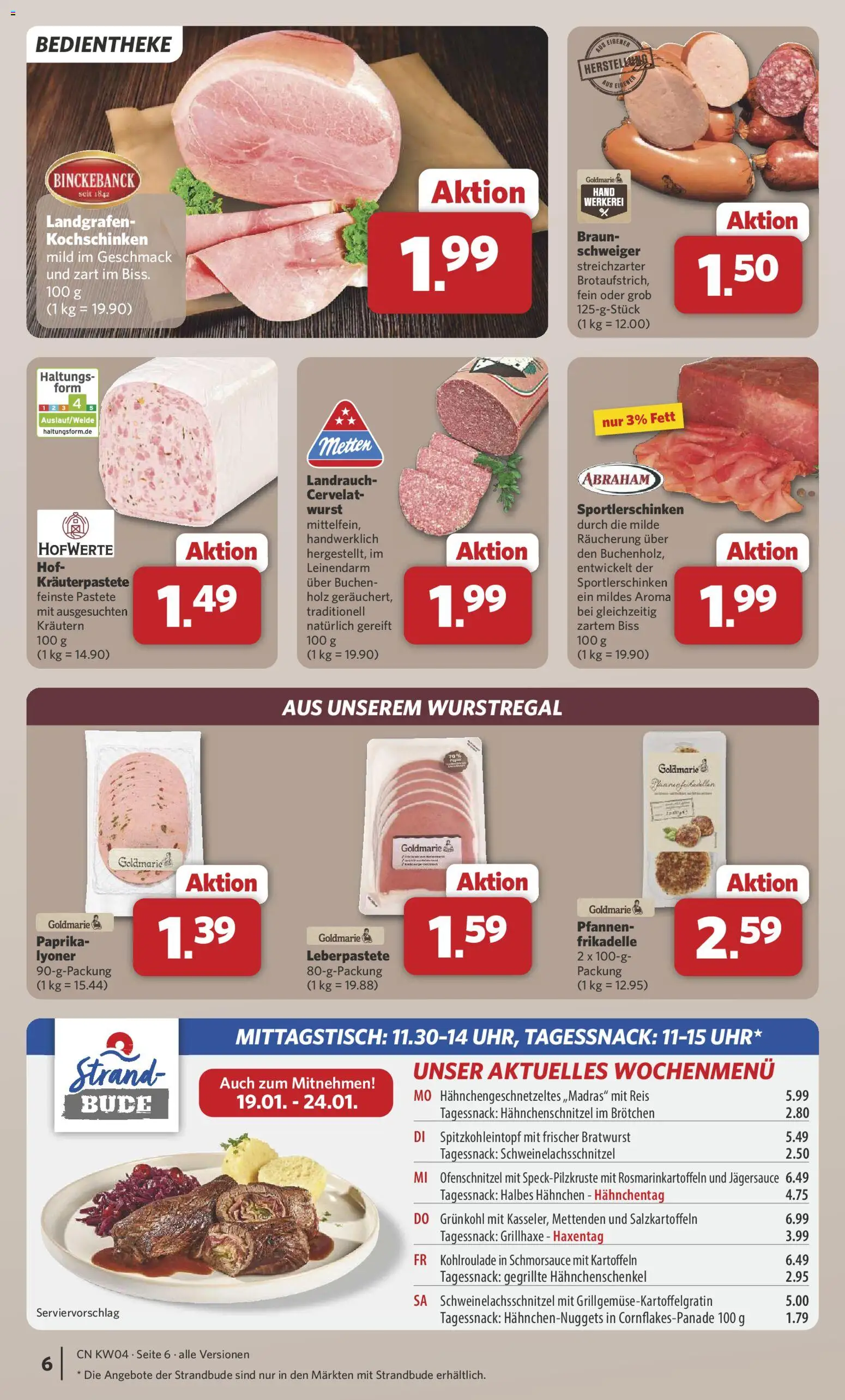 Combi Prospekt 	 – gültig ab 19.01.2026 | Seite: 6 | Produkte: Hahnchen, Paprika, Wurst, Reis