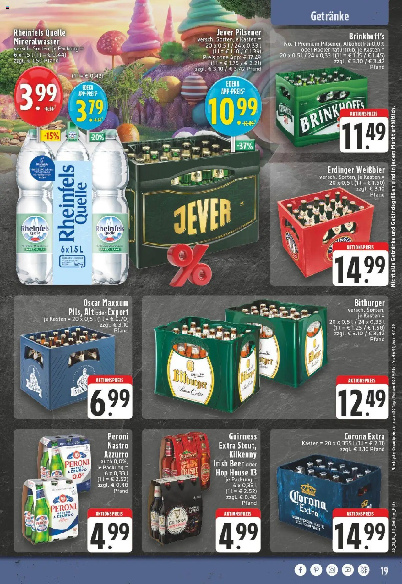 Edeka prospekt Luedenscheid	 – gültig ab 28.09.2025 | Seite: 19 | Produkte: Monster, Radler, Jever, Rheinfels quelle