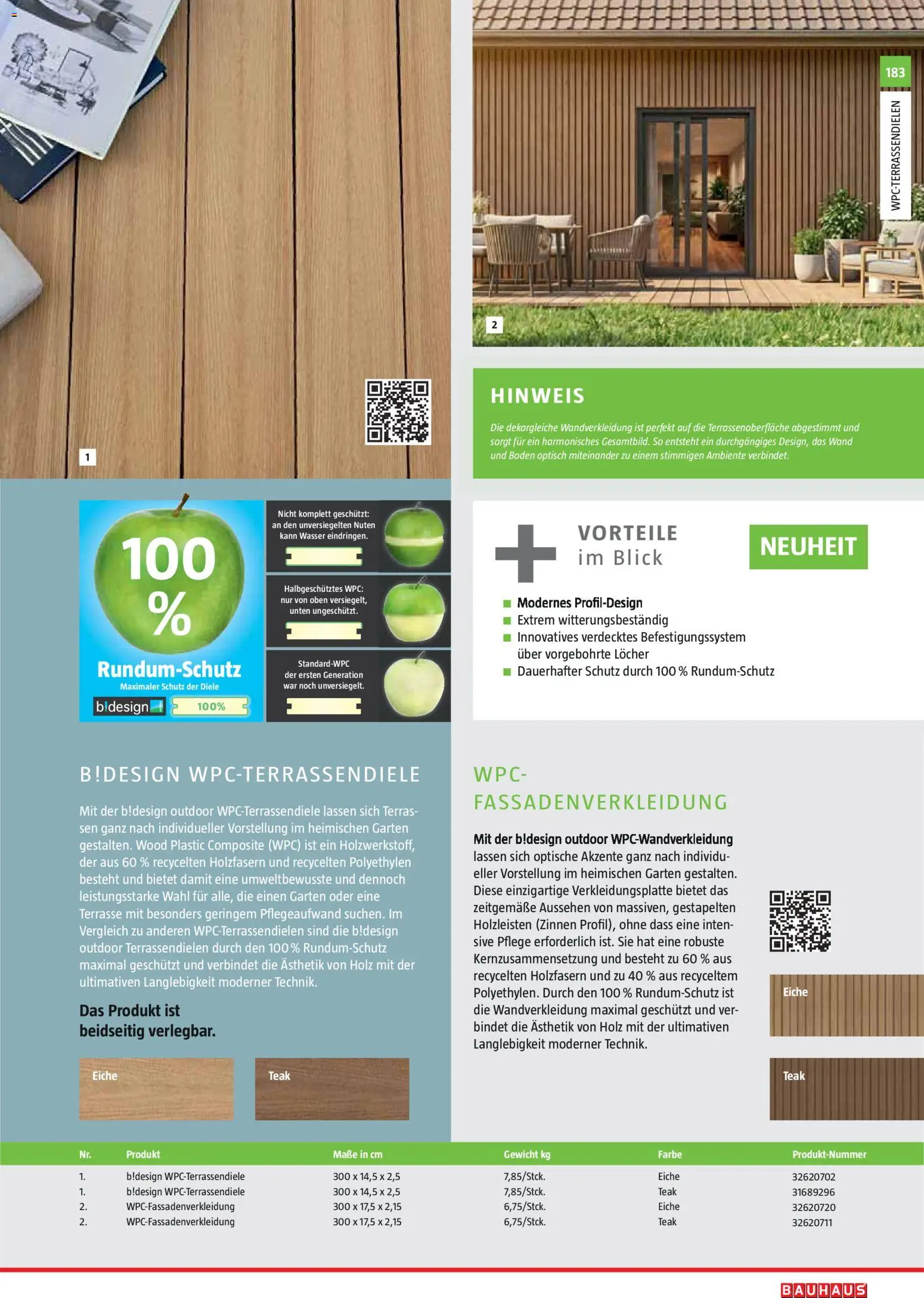 Bauhaus Gartenbaumaterialien gültig ab 01.04.2026 | Seite: 183 | Produkte: Wasser, Gewicht