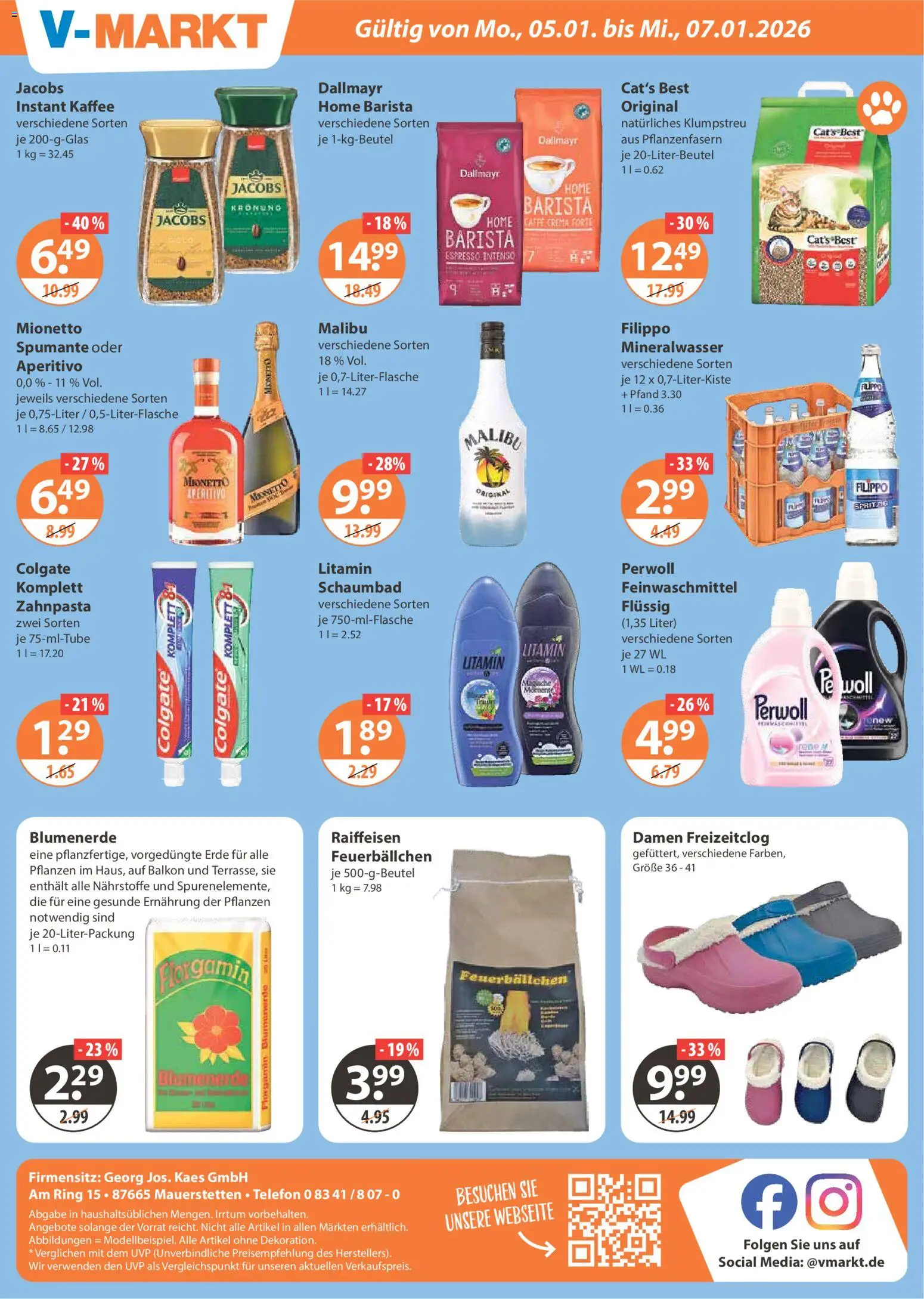 V-Markt - Schwaben / Oberbayern – gültig ab 27.12.2025 | Seite: 28 | Produkte: Kaffee, Mineralwasser, Zahnpasta, Dallmayr