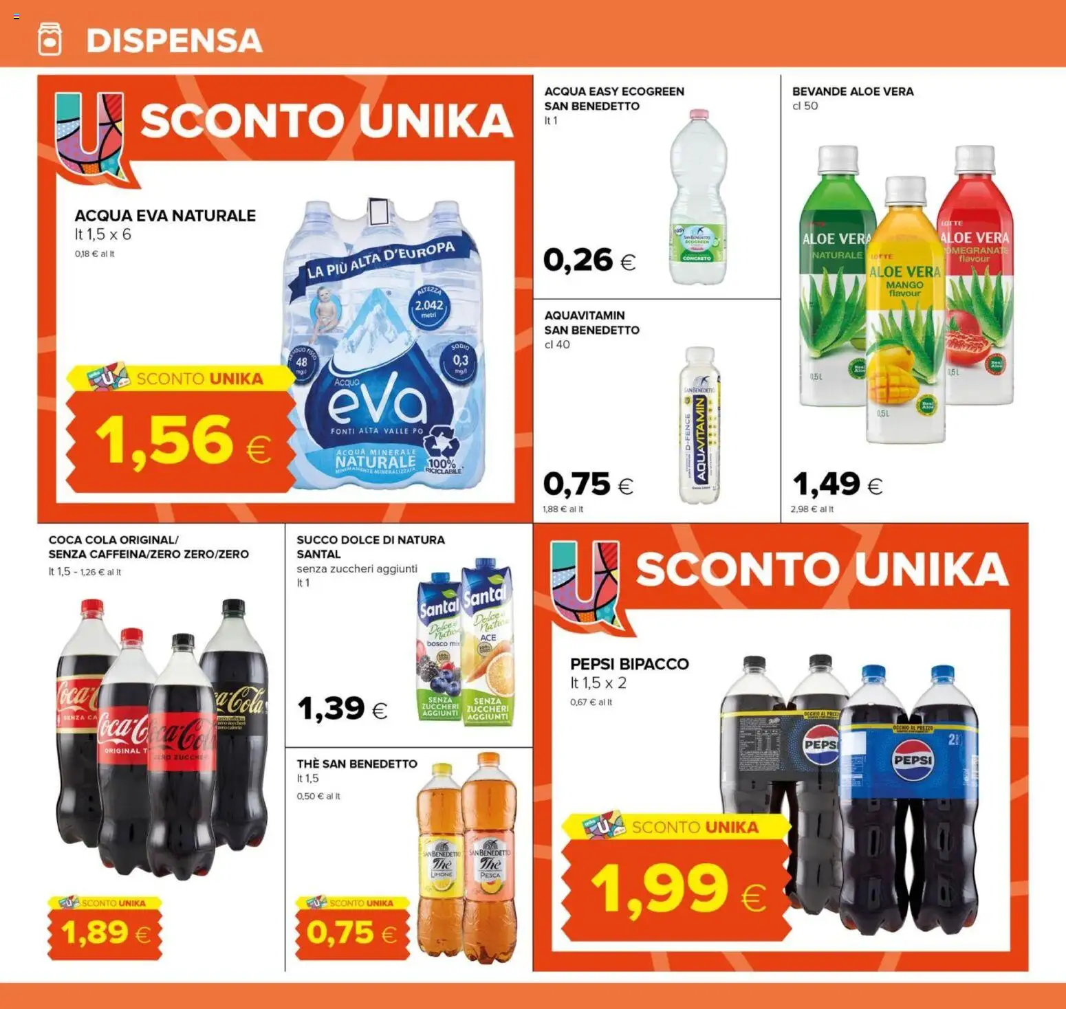 Volantino Oasi del 23.04.2026 | Pagina: 20 | Prodotti: Mango, Pesca, Acqua minerale, Coca Cola
