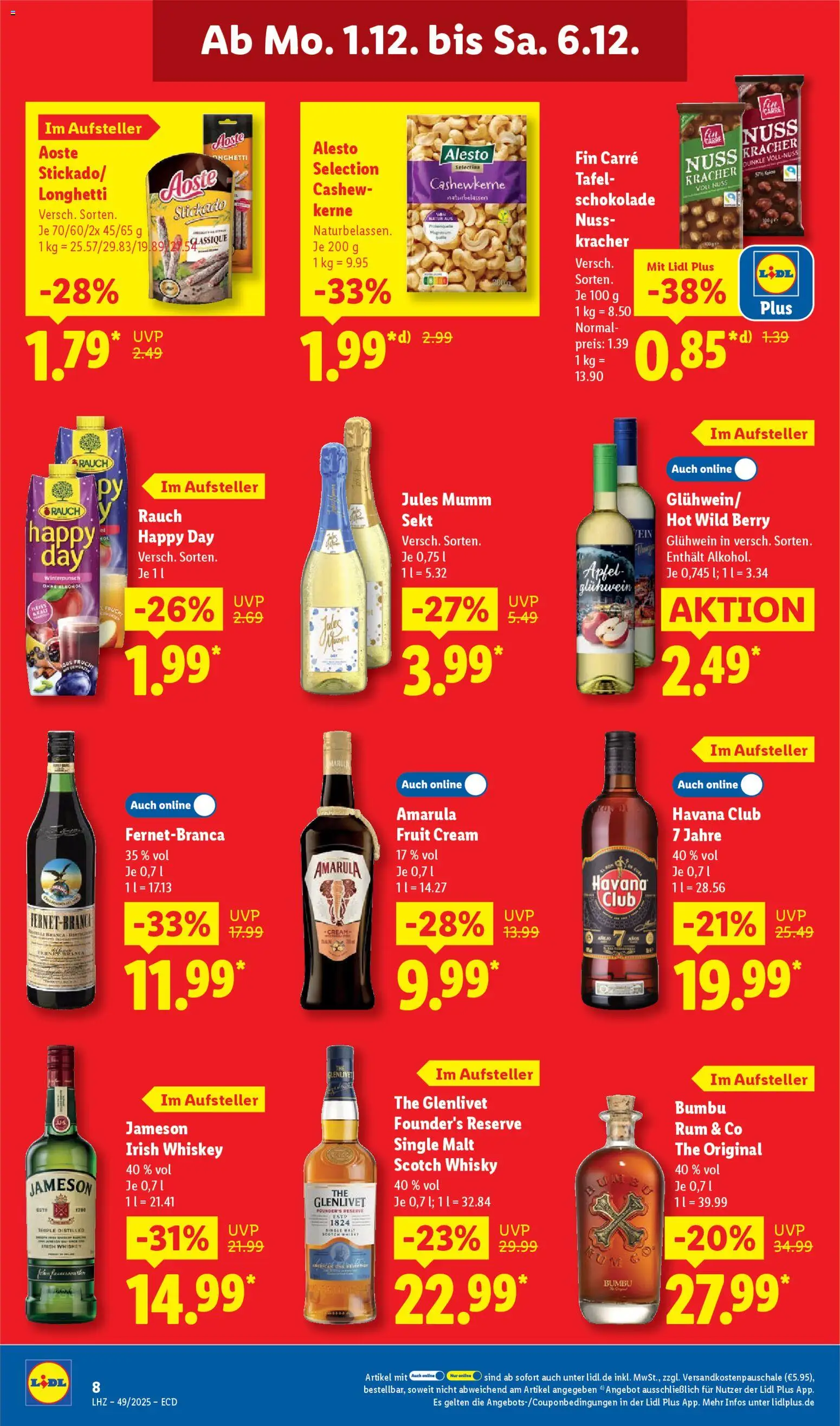 Lidl - Prospekt – gültig ab 01.12.2025 | Seite: 14 | Produkte: Whisky, Schokolade, Jules mumm, Whiskey