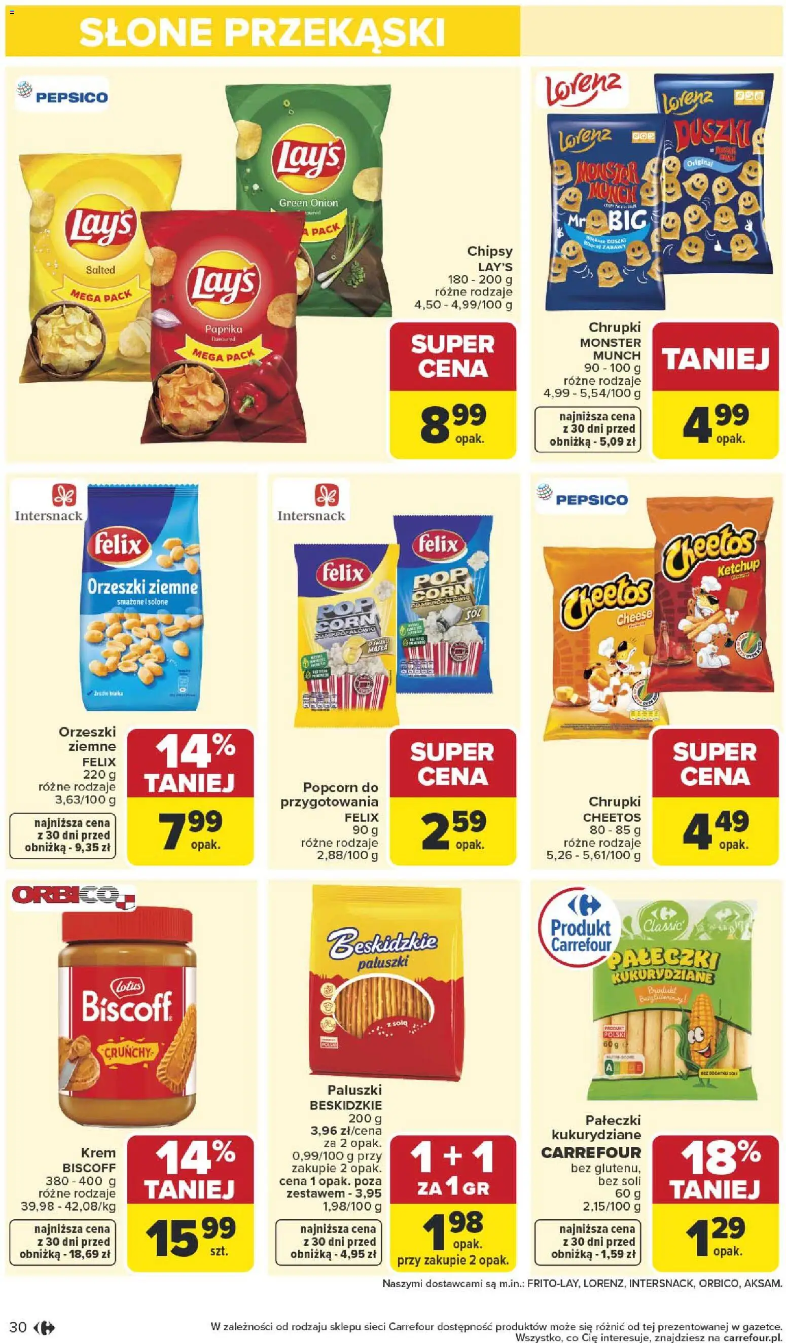 Carrefour gazetka od 27.04.2026 | Strona: 32 | Produkty: Chipsy, Chrupki, Orzeszki ziemne, Popcorn