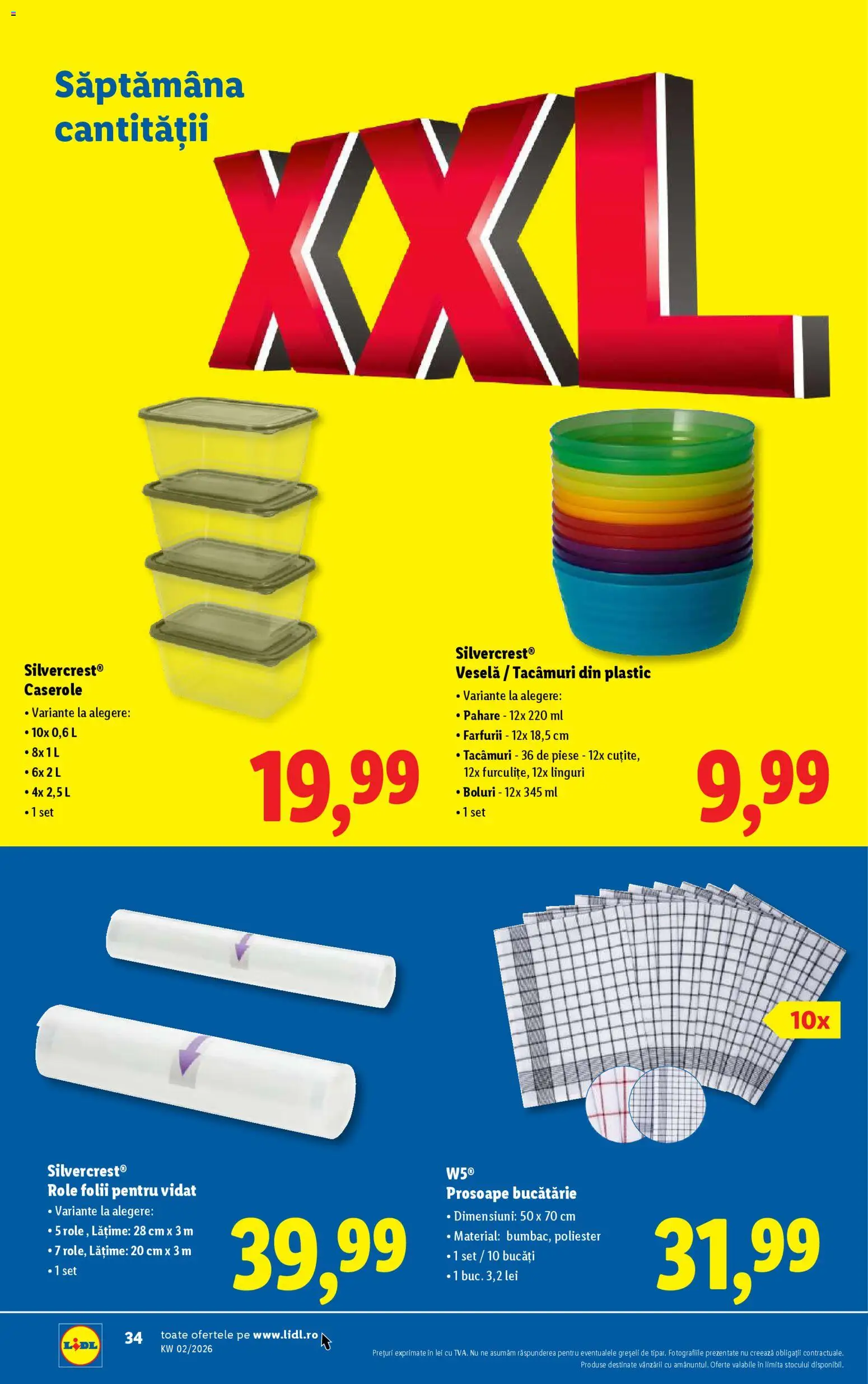 Noul catalog Lidl – valabil de la 05.01.2026 | Pagină: 34 | Produse: Pahare, Caserole, Bucătărie, Role