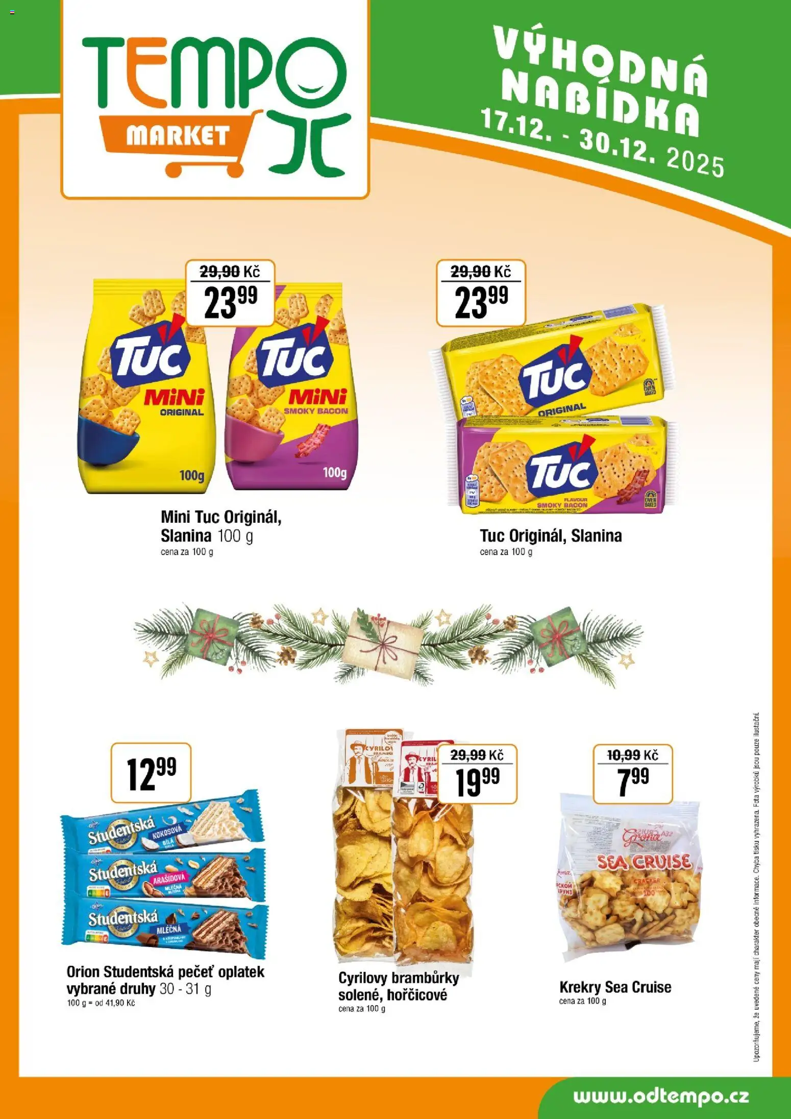 Tempo leták od 17.12.2025 | Strana: 10 | Produkty: Bramburky, Studentská pečeť, Krekry, Slanina