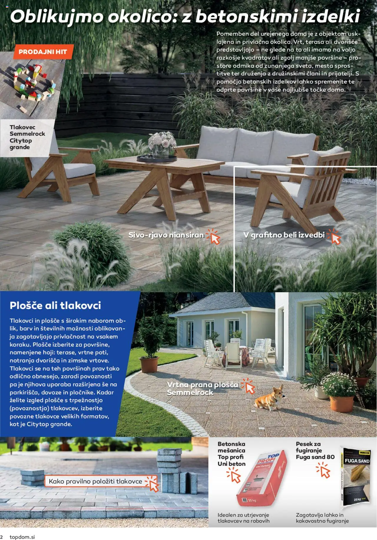 Novi Topdom katalog ponudbe – veljaven od 01.04.2025 | Stran: 2 | Izdelki: Beton, Tlakovec