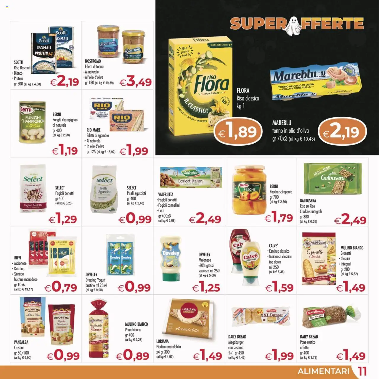 Volantino MerSi Supermercati del 22.10.2025 | Pagina: 11 | Prodotti: Riso Basmati, Olio, Funghi, Piadina