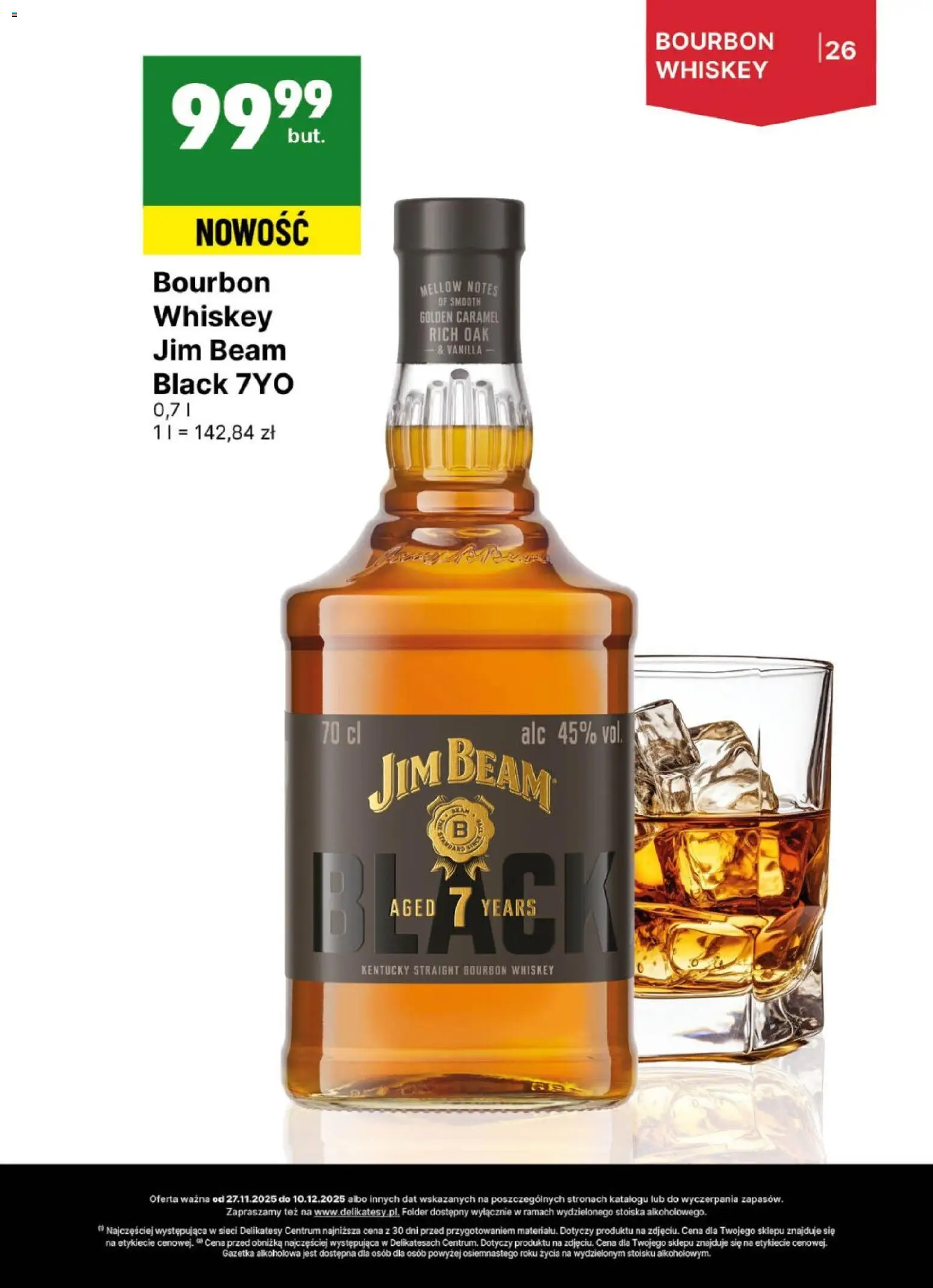 Delikatesy Centrum Gazetka - DeliBarek od 27.11.2025 | Strona: 26 | Produkty: Bourbon, Jim Beam, Delikatesy