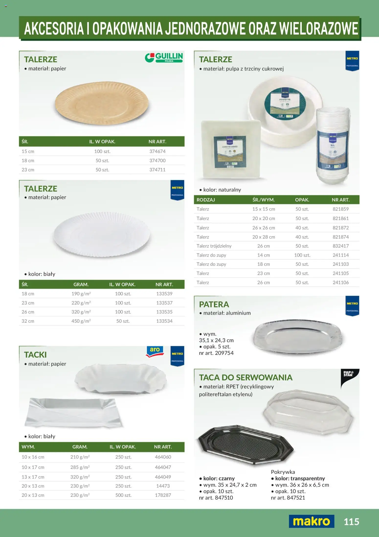 Makro Gazetka - Profesjonalna Gastronomia od 01.02.2026 | Strona: 115 | Produkty: Talerze