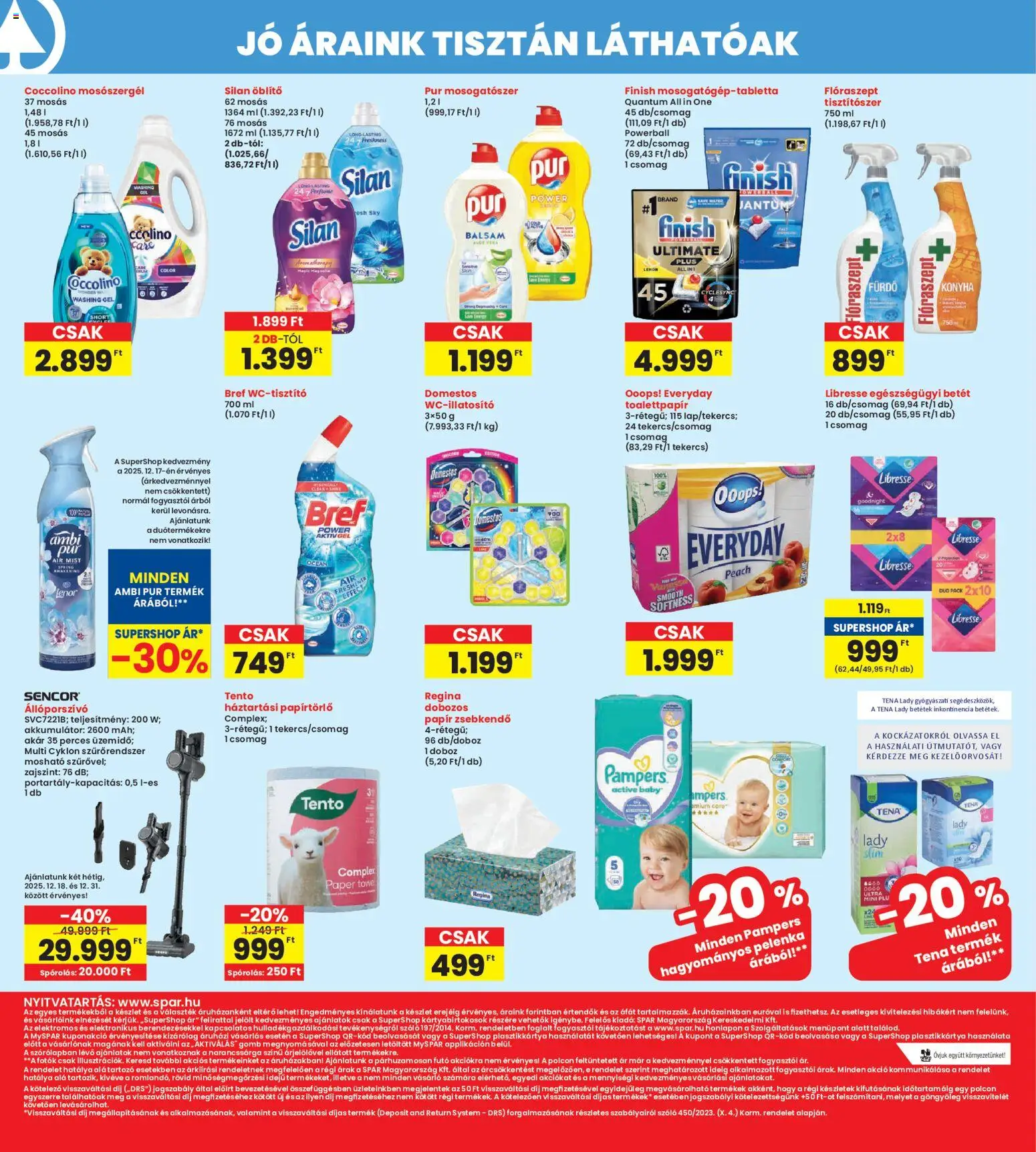 Interspar akciós ujság - amely érvényes a következő dátumtól: 18.12.2025 | Oldal: 20 | Termékek: Szőlő, Pampers, Papírtörlő, Akkumulátor