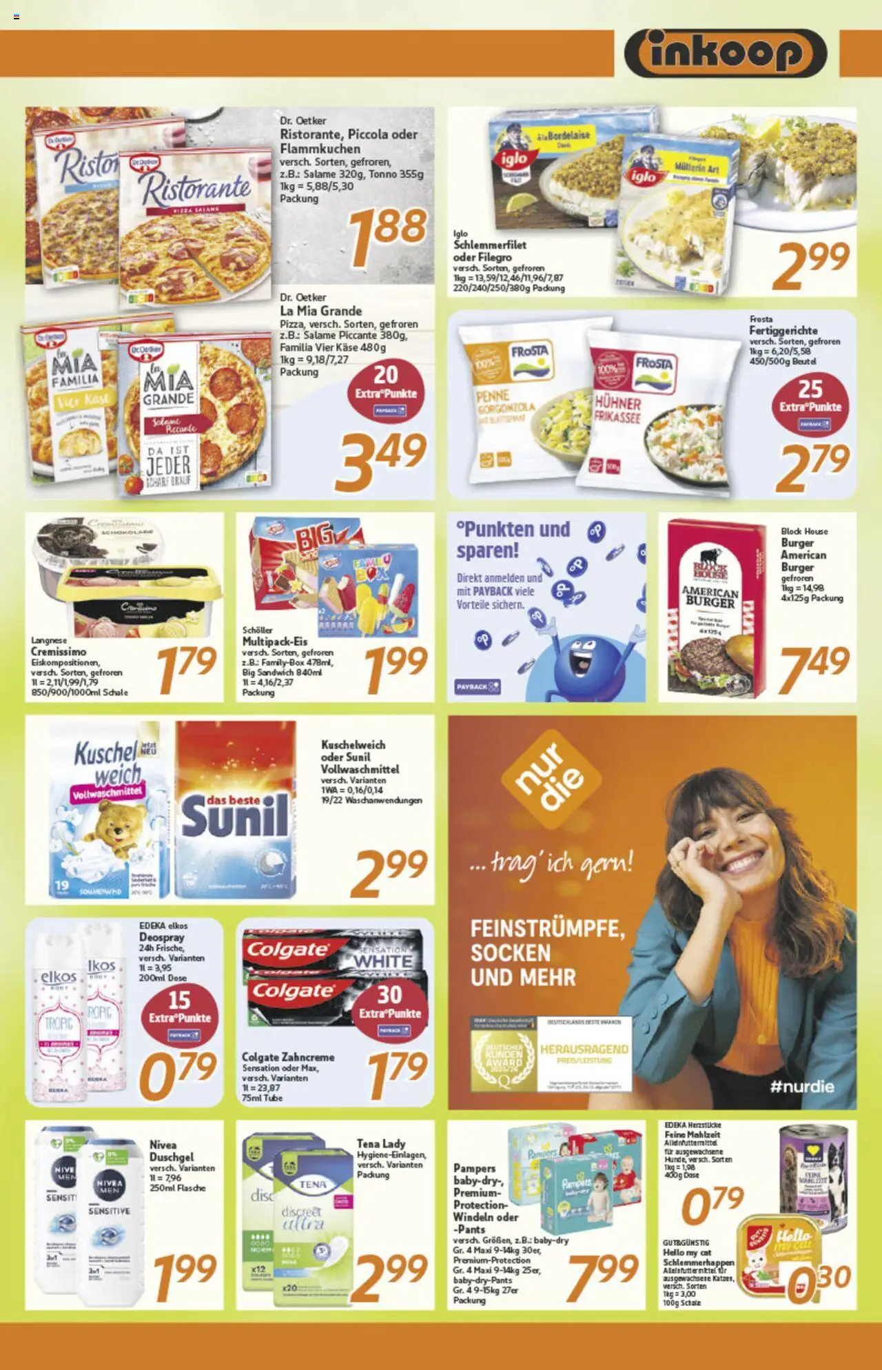 Inkoop Prospekt 	 - gültig ab dem 18.08.2025 | Seite: 6 | Produkte: Burger, Frosta, Socken, Iglo schlemmerfilet