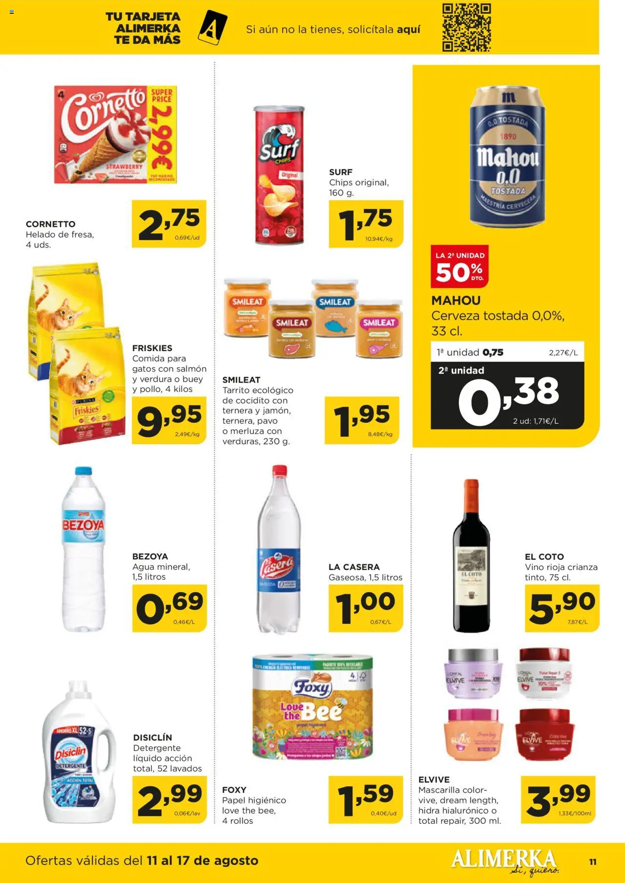 Alimerka folleto Asturias │ válido desde el 11.08.2025 | Página: 11 | Productos: Vino, Cerveza, Té, Detergente líquido