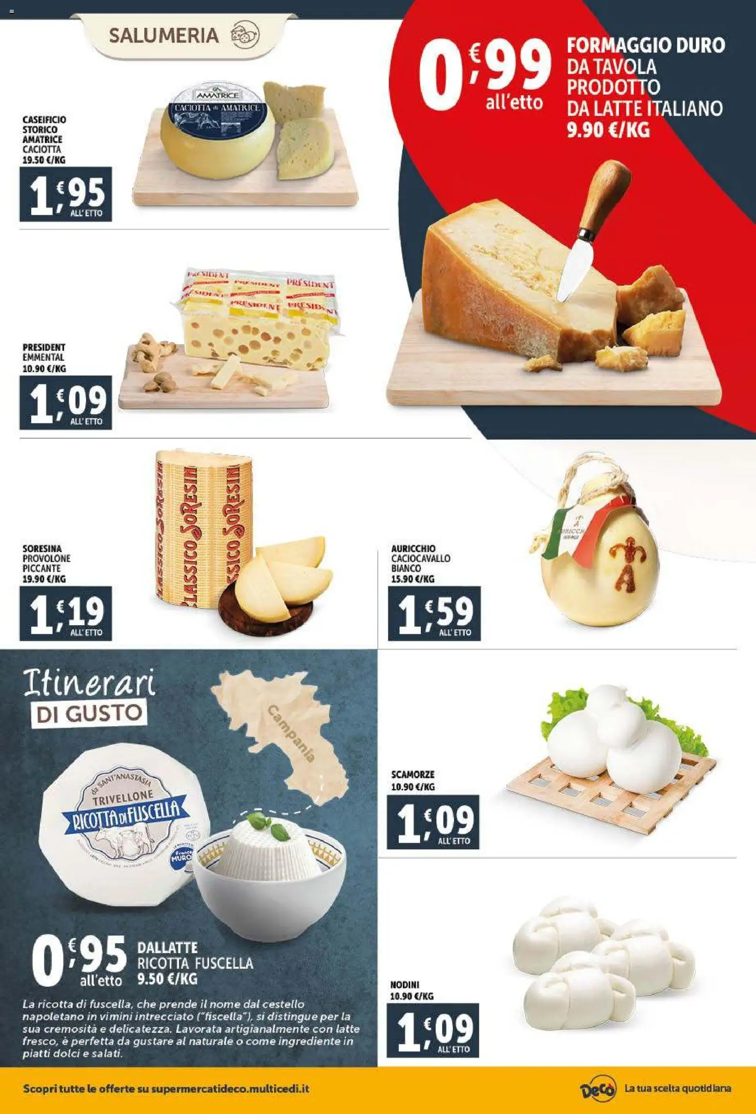 Volantino Decò del 09.01.2026 | Pagina: 2 | Prodotti: Provolone, Latte, Ricotta, Emmental