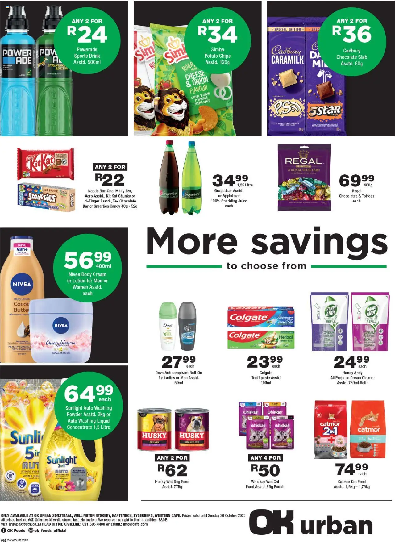 New OK Foods catalogue – valid from 15.10.2025 | Page: 4 | Products: Juice, Cream, Toothpaste, Dog food