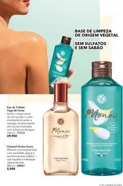 Pré-visualização Eau de Toilette Vaga de Verão, Sente o toque suave do sol na pele, o calor envolvente do verão, a sensação da areia quente sob os pés misturada com a frescura da água. 100 ml - 77312 válido de 12.03.2026 | Página: 72 | Produtos: Areia, Eau de toilette, Sabão, Base