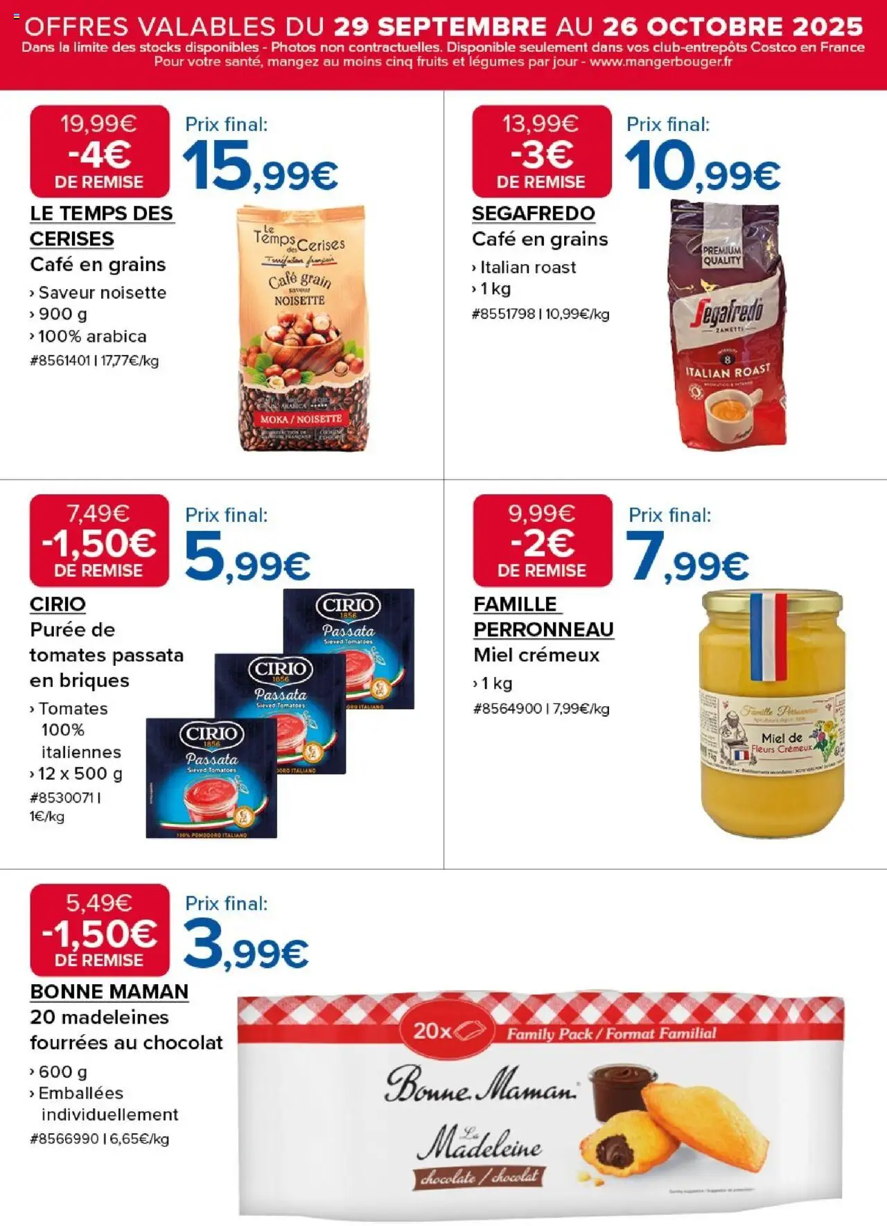 {H1} | Page: 15 | Produits: Noisette, Cerises, Café en grains, Briques