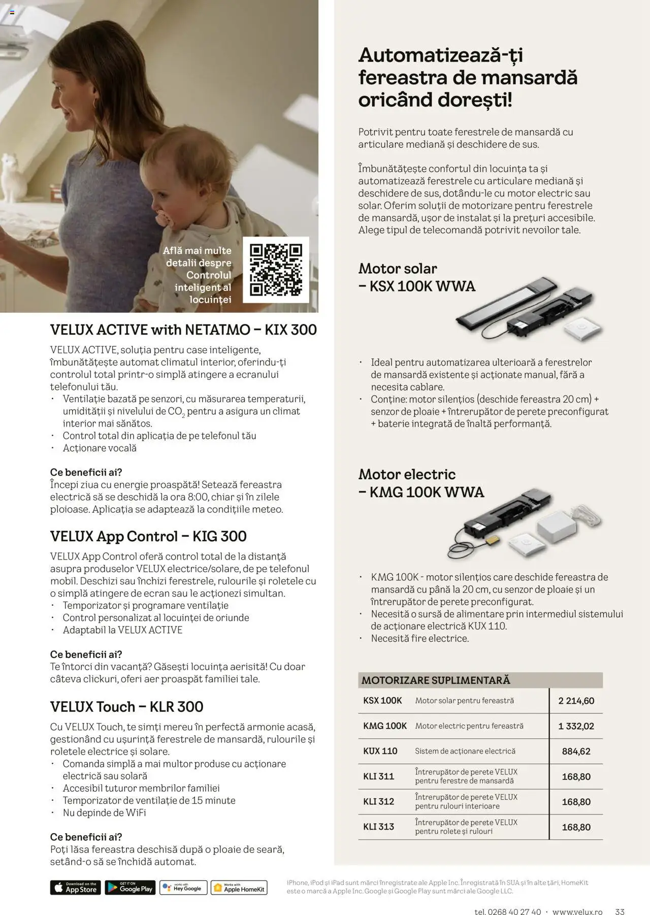 Noul catalog Velux – valabil de la 25.02.2025 | Pagină: 33 | Produse: Fereastră, Baterie, Apple