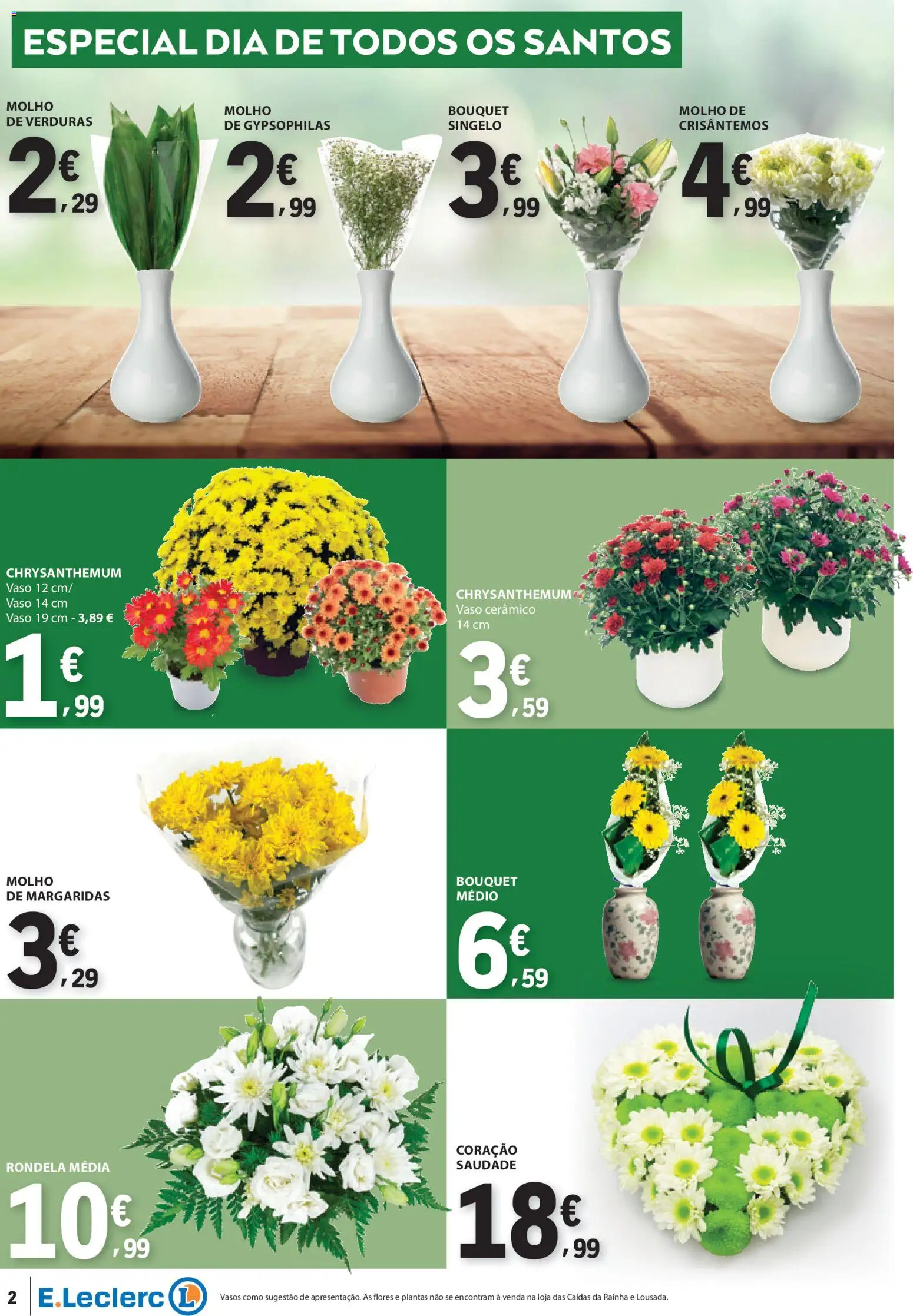 E.Leclerc folheto Não Alimentar │ válido de 23.10.2025 | Página: 2 | Produtos: Flores, Vaso
