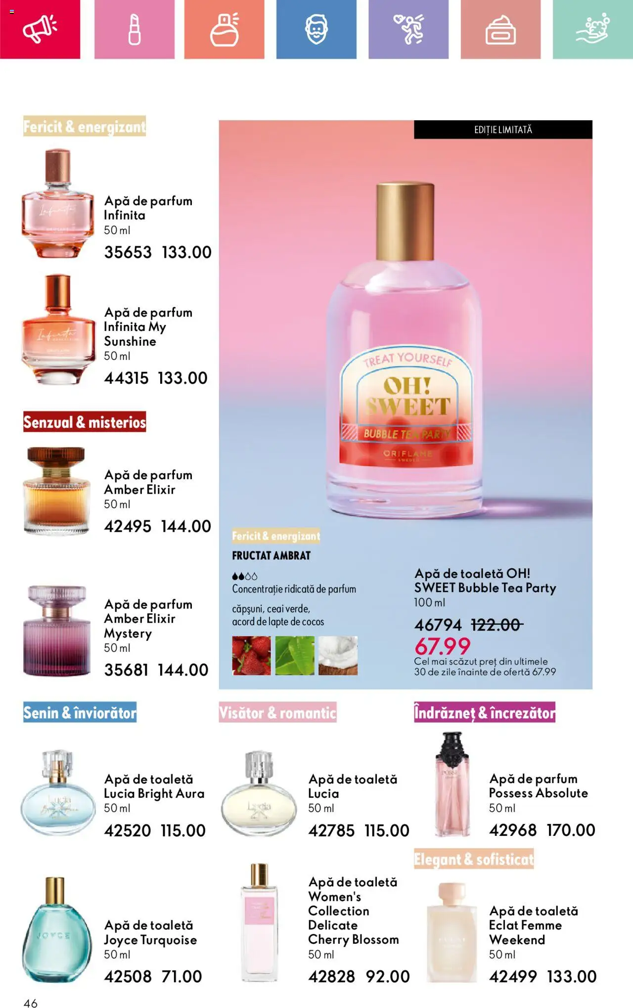 Oriflame catalog 11 2025 – valabil de la 27.07.2025 | Pagină: 46 | Produse: Liqueur, Toaletă, Parfum, Ceai