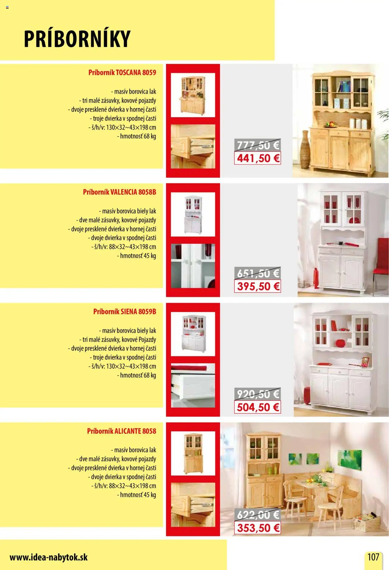 Nové IDEA nábytok akcie – leták je platný od 15.02.2025 | Strana: 107 | Produkty: Príborník