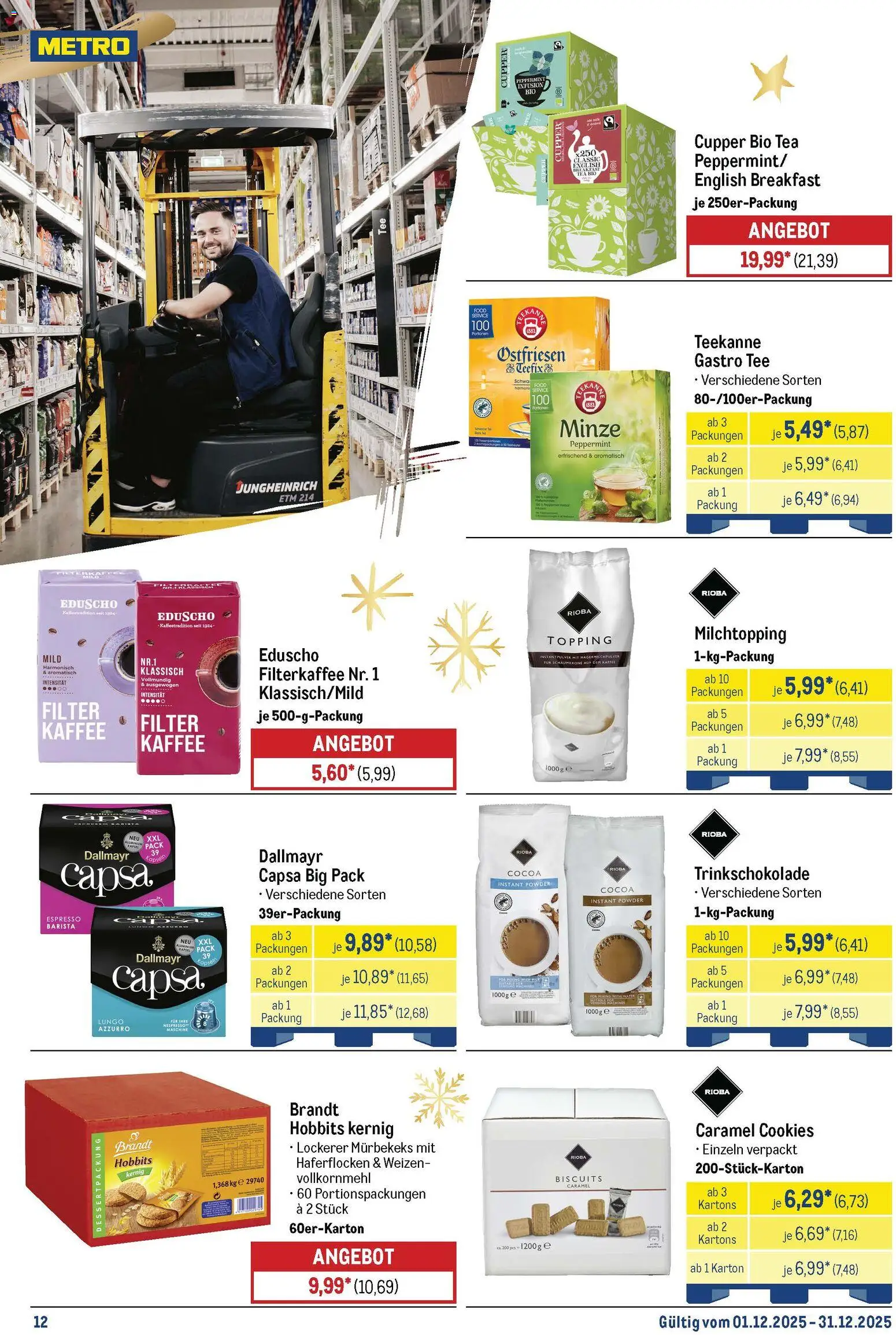 Metro Monats-Menü – gültig ab 01.12.2025 | Seite: 12 | Produkte: Teekanne, Tee, Dallmayr capsa, Eduscho