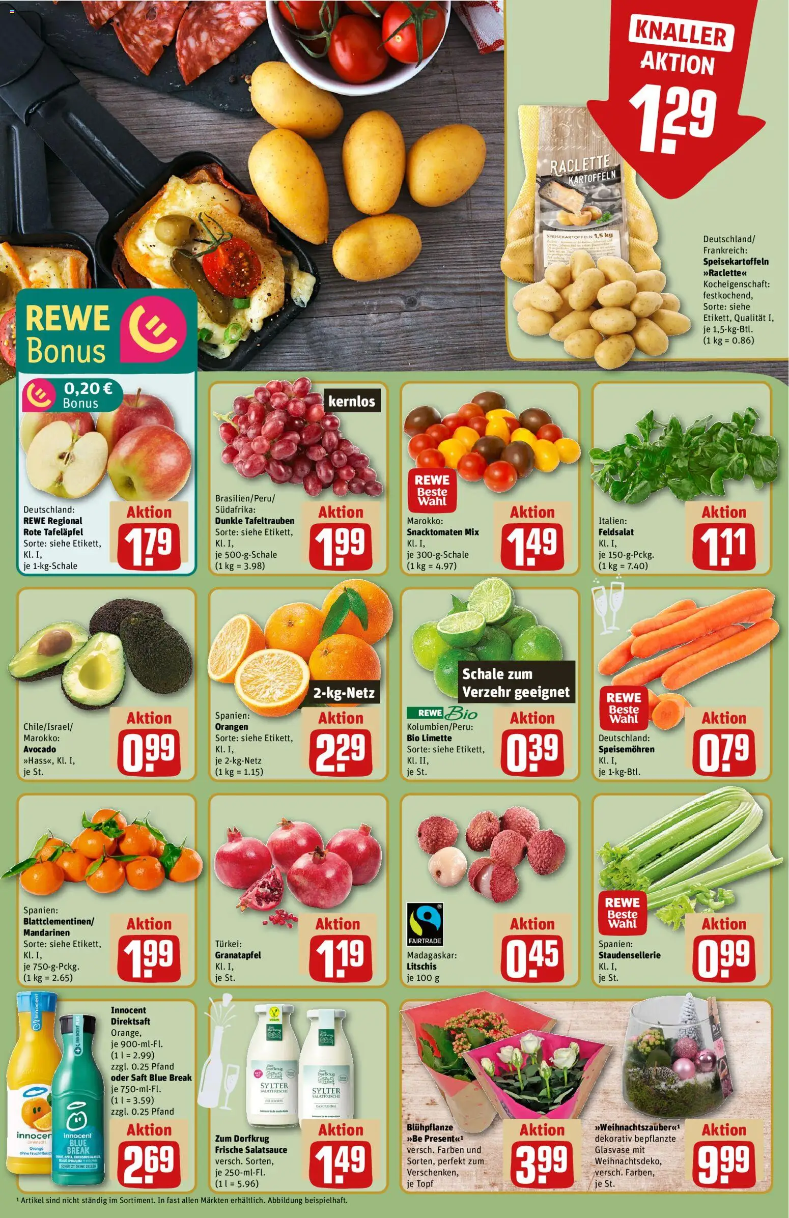 Rewe Prospekt 	 – gültig ab 22.12.2025 | Seite: 12 | Produkte: Dressing, Avocado, Kartoffeln, Raclette