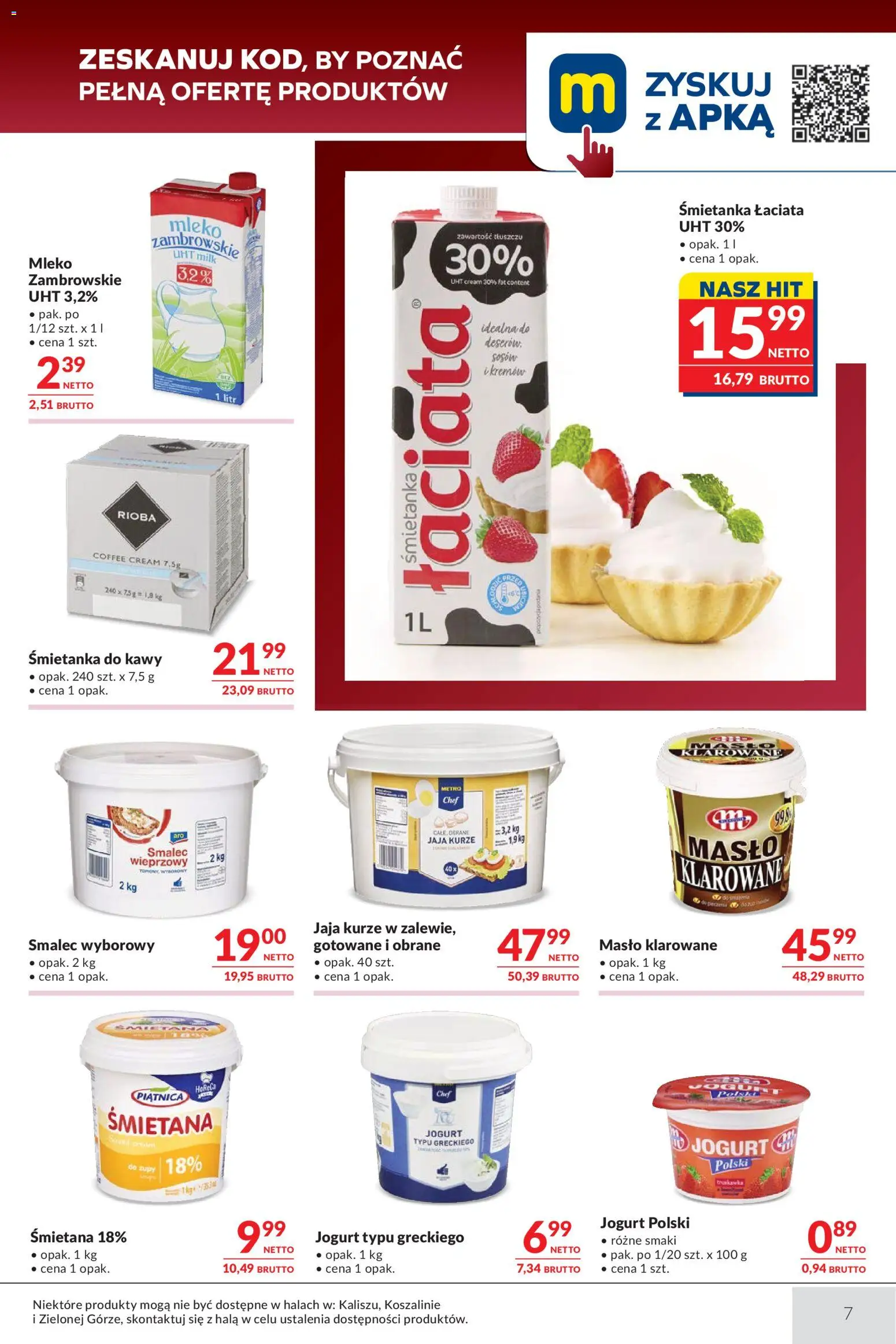 Makro Gazetka - Oferta dla gastronomii od 17.02.2026 | Strona: 7 | Produkty: Masło klarowane, Masło, Jogurt, Jaja
